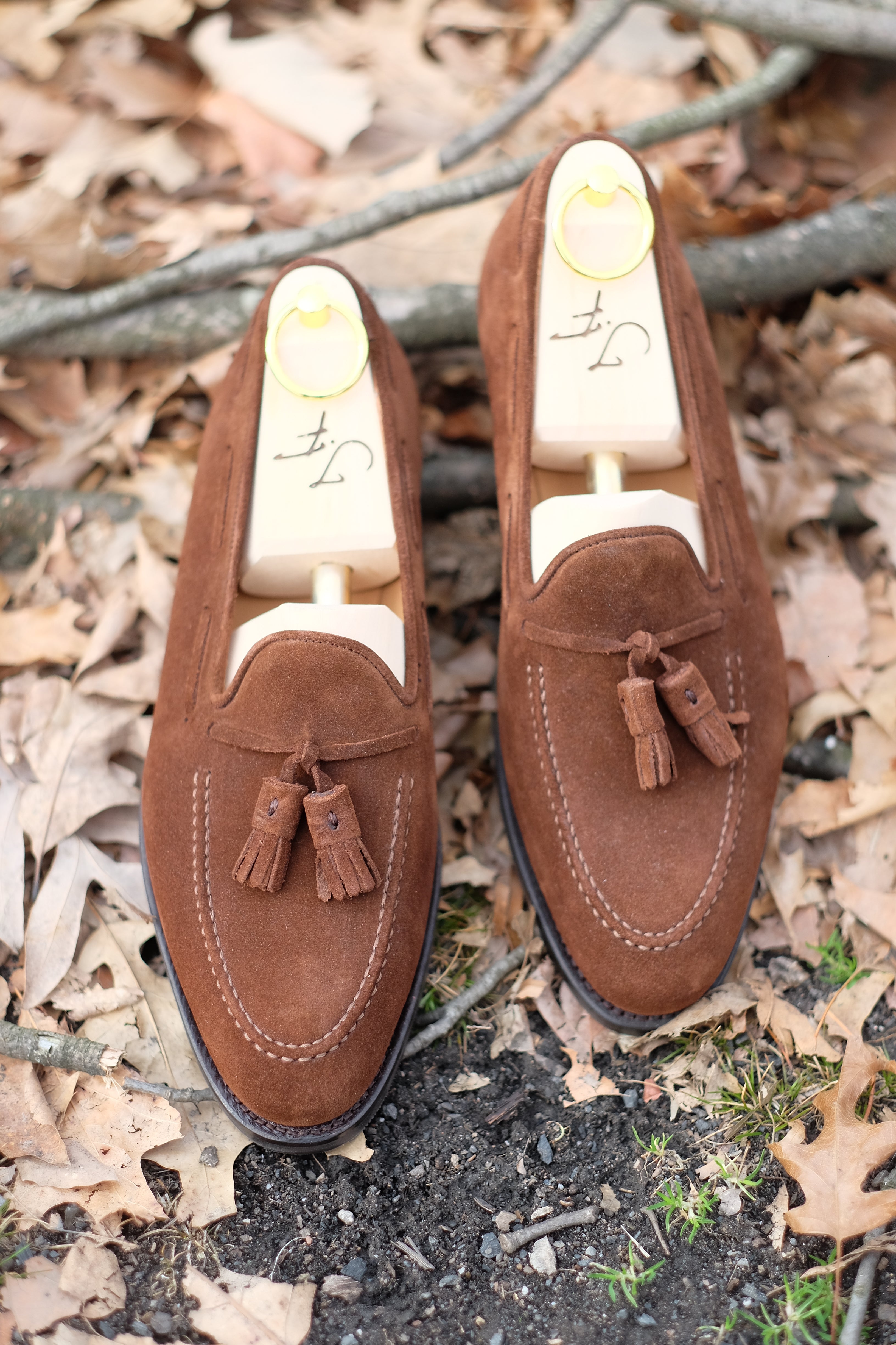 Haller - Tobacco Suede-Tassel Loafers-J.FitzPatrick Footwear