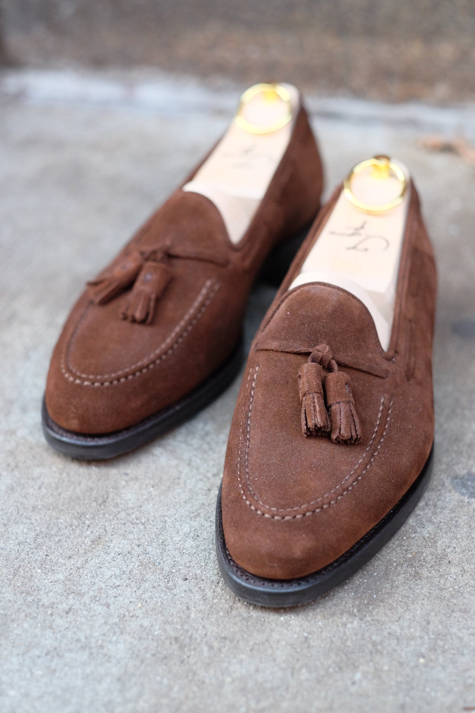 Haller - Tobacco Suede-Tassel Loafers-J.FitzPatrick Footwear