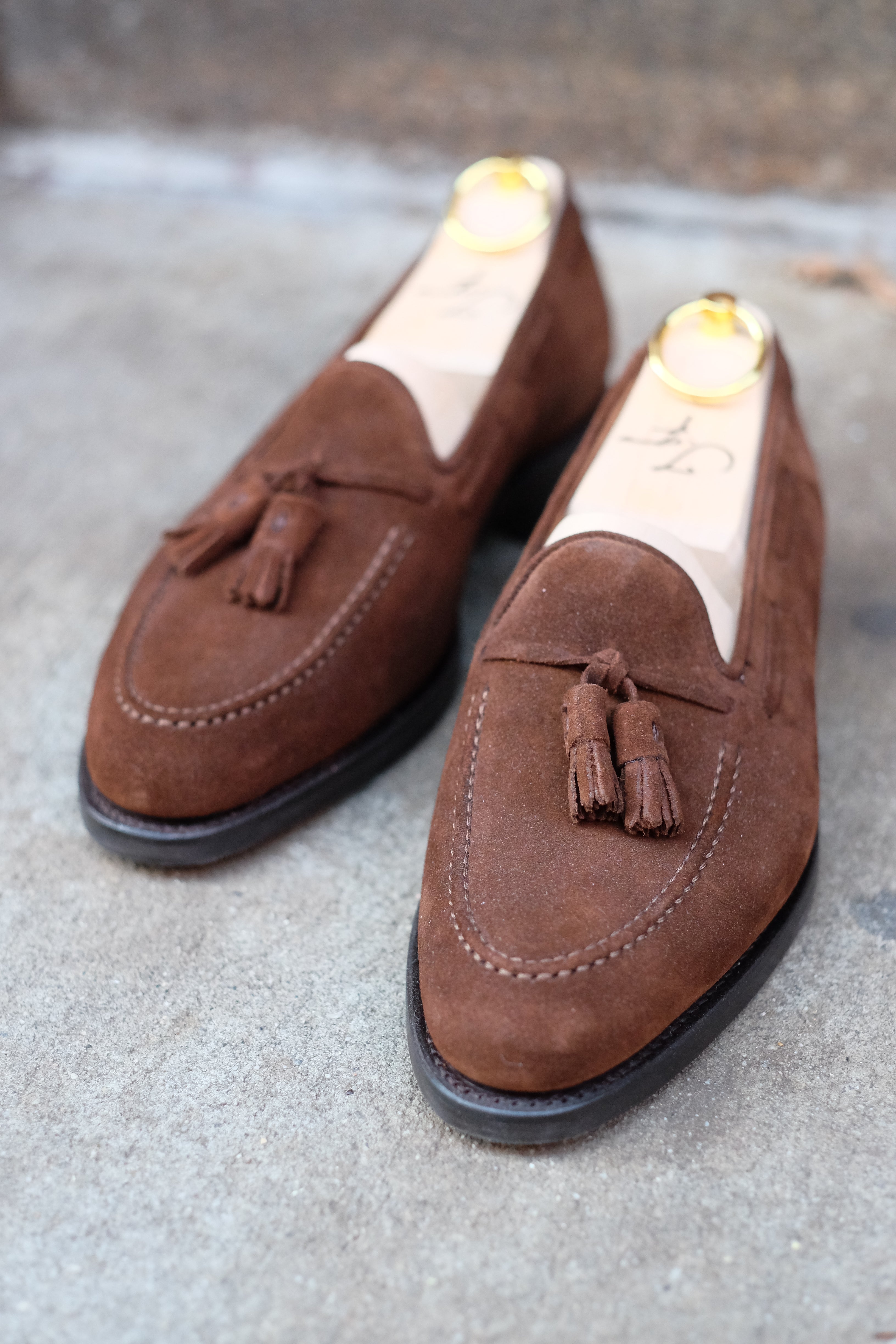 Haller - Tobacco Suede-Tassel Loafers-J.FitzPatrick Footwear