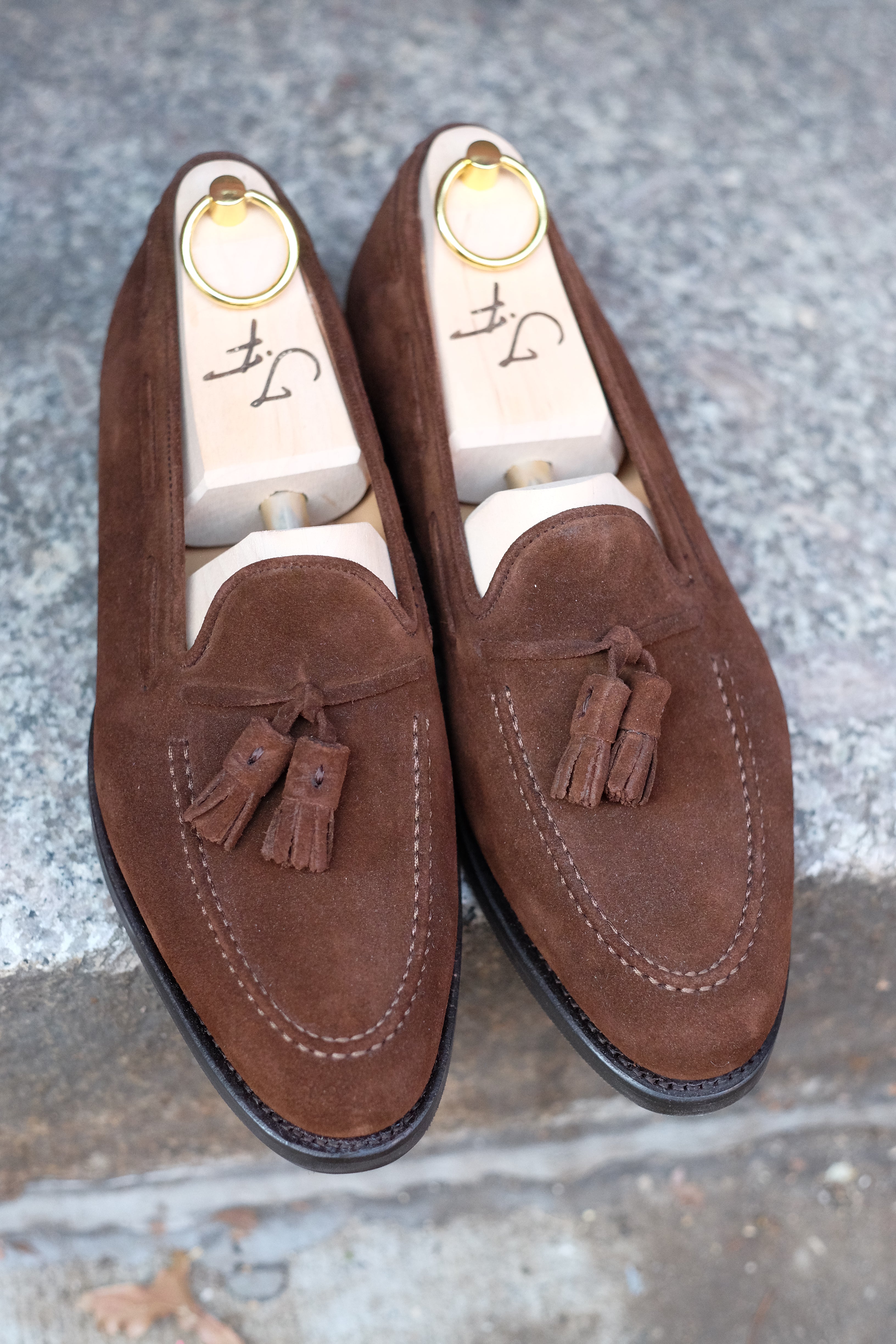 Haller - Tobacco Suede-Tassel Loafers-J.FitzPatrick Footwear