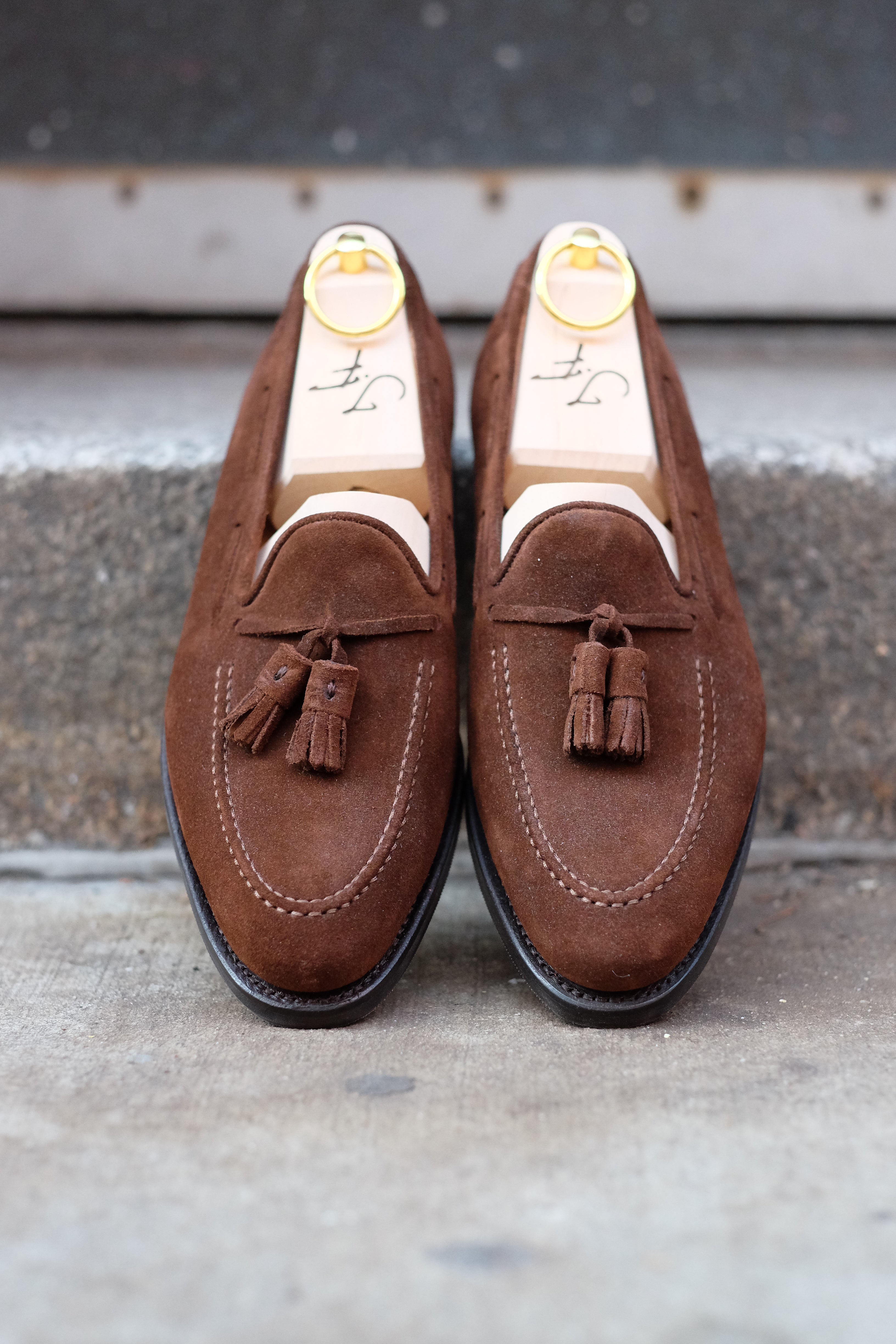 Haller - Tobacco Suede-Tassel Loafers-J.FitzPatrick Footwear