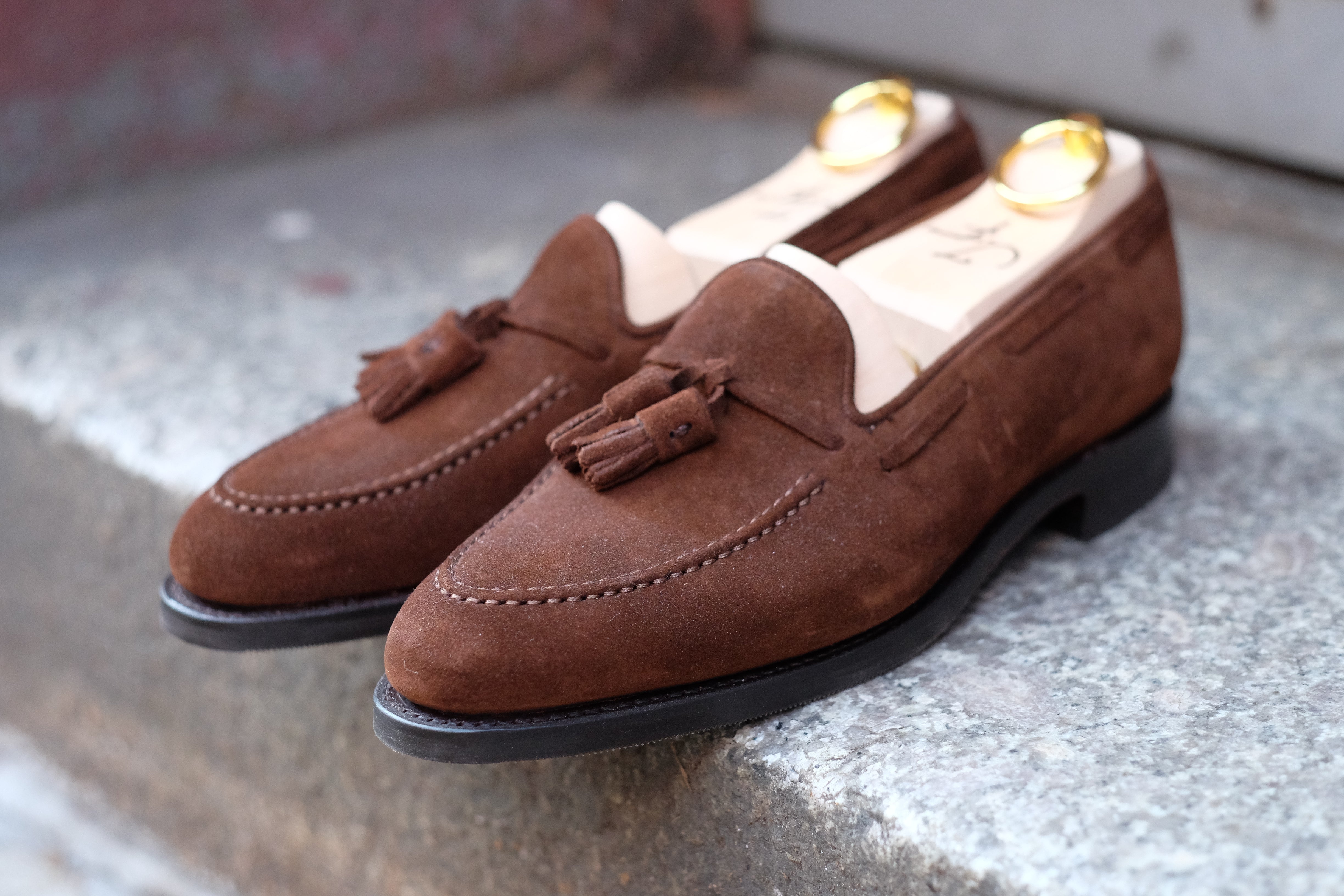 Haller - Tobacco Suede-Tassel Loafers-J.FitzPatrick Footwear