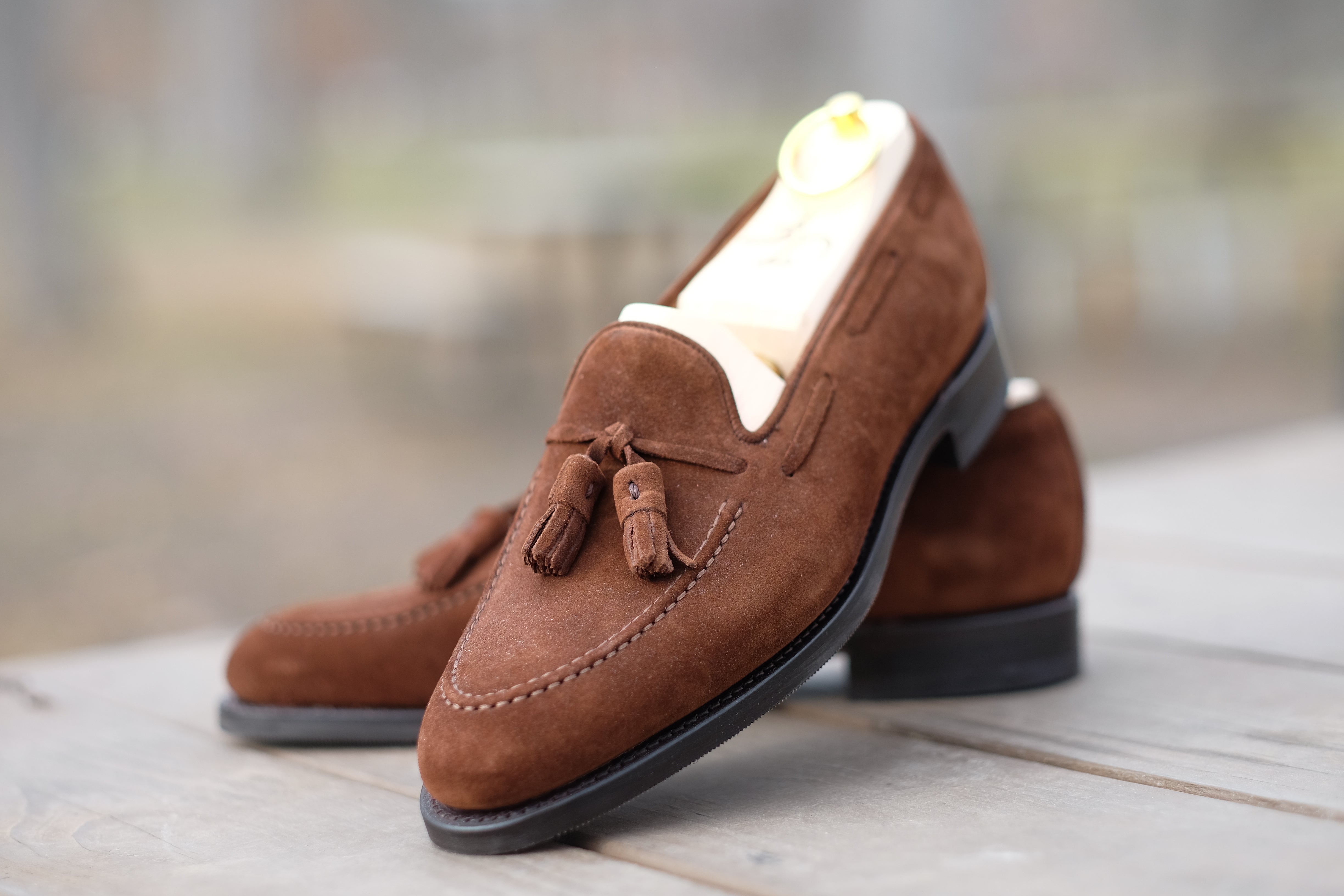 Haller - Tobacco Suede-Tassel Loafers-J.FitzPatrick Footwear