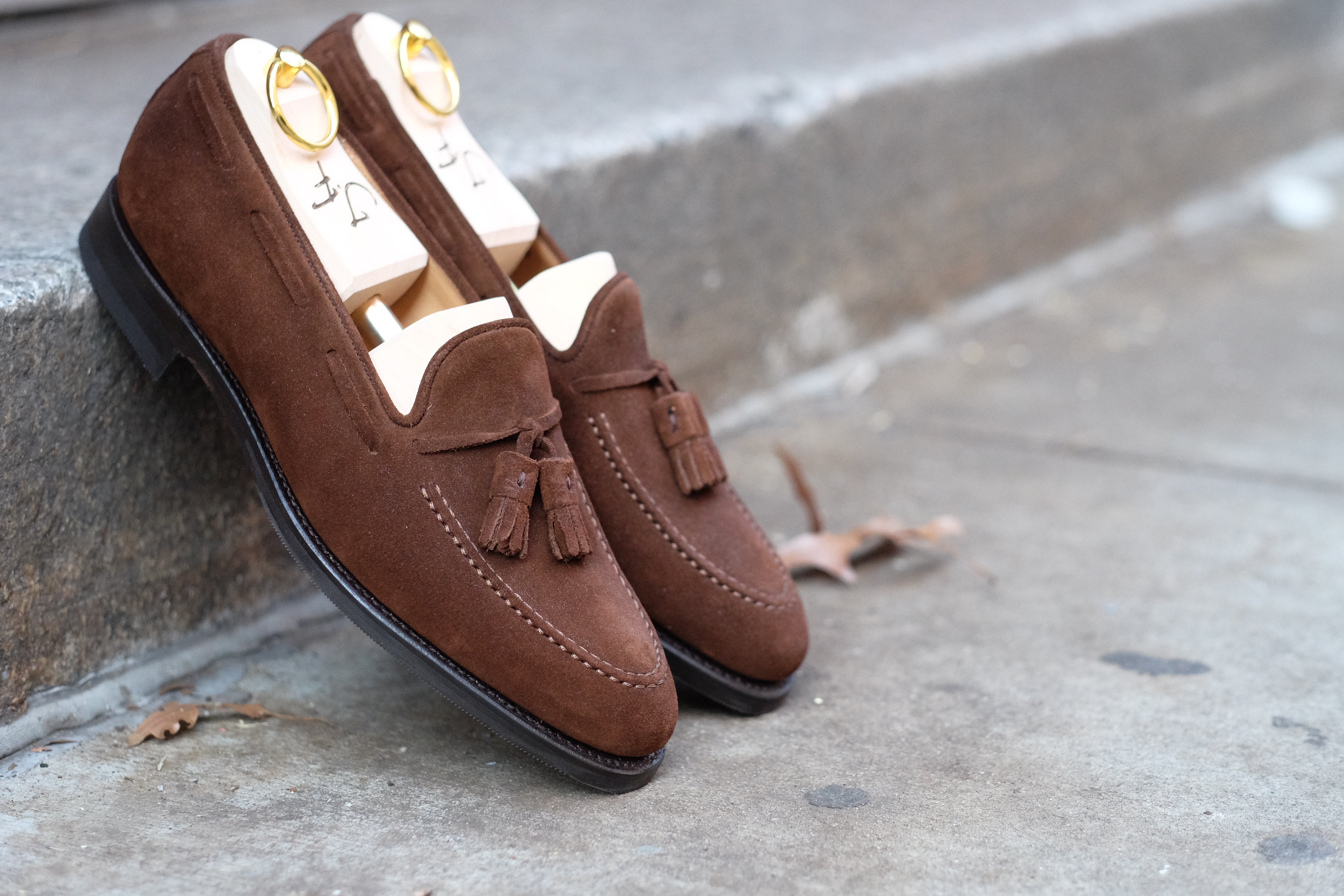 Haller - Tobacco Suede-Tassel Loafers-J.FitzPatrick Footwear