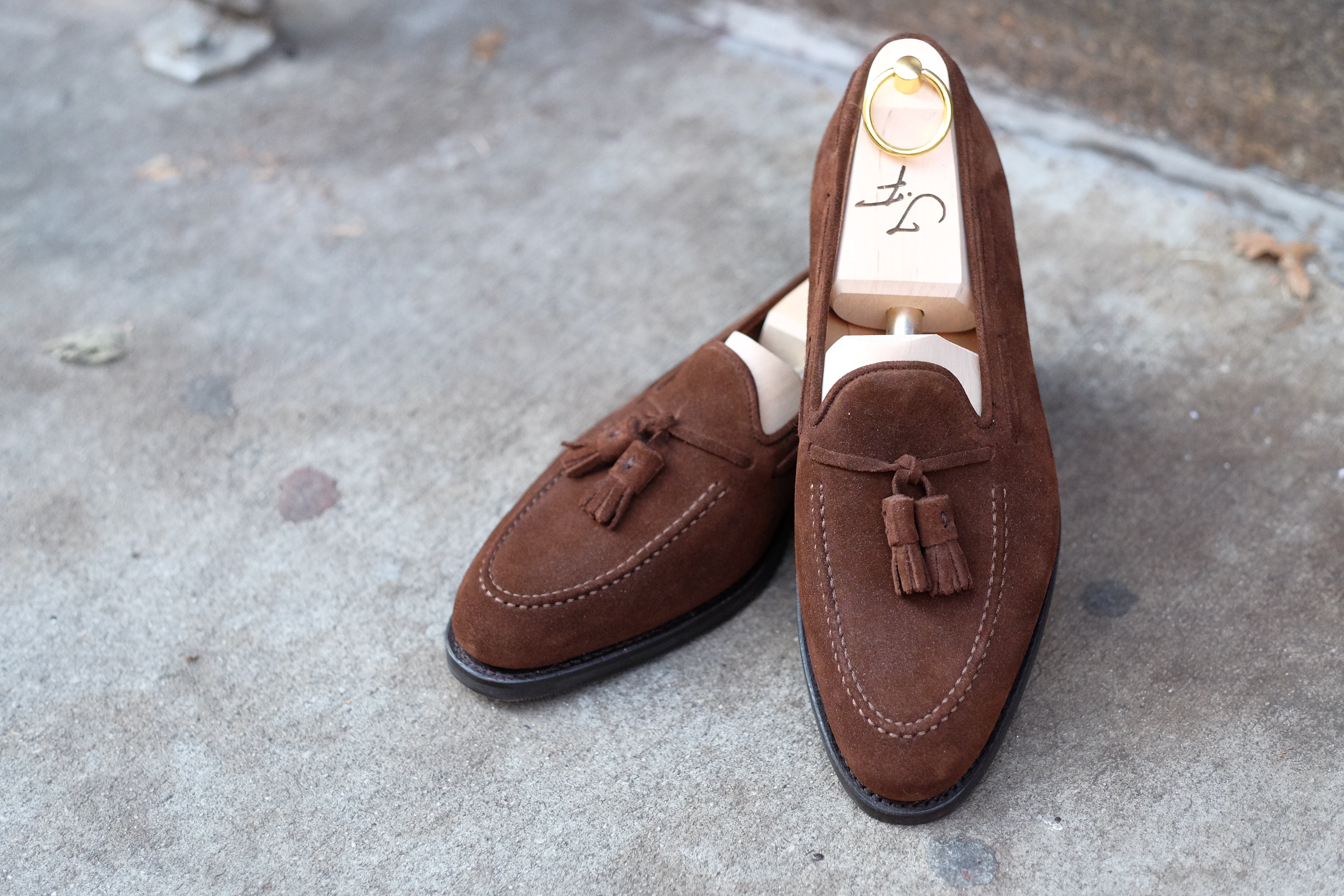 Haller - Tobacco Suede-Tassel Loafers-J.FitzPatrick Footwear