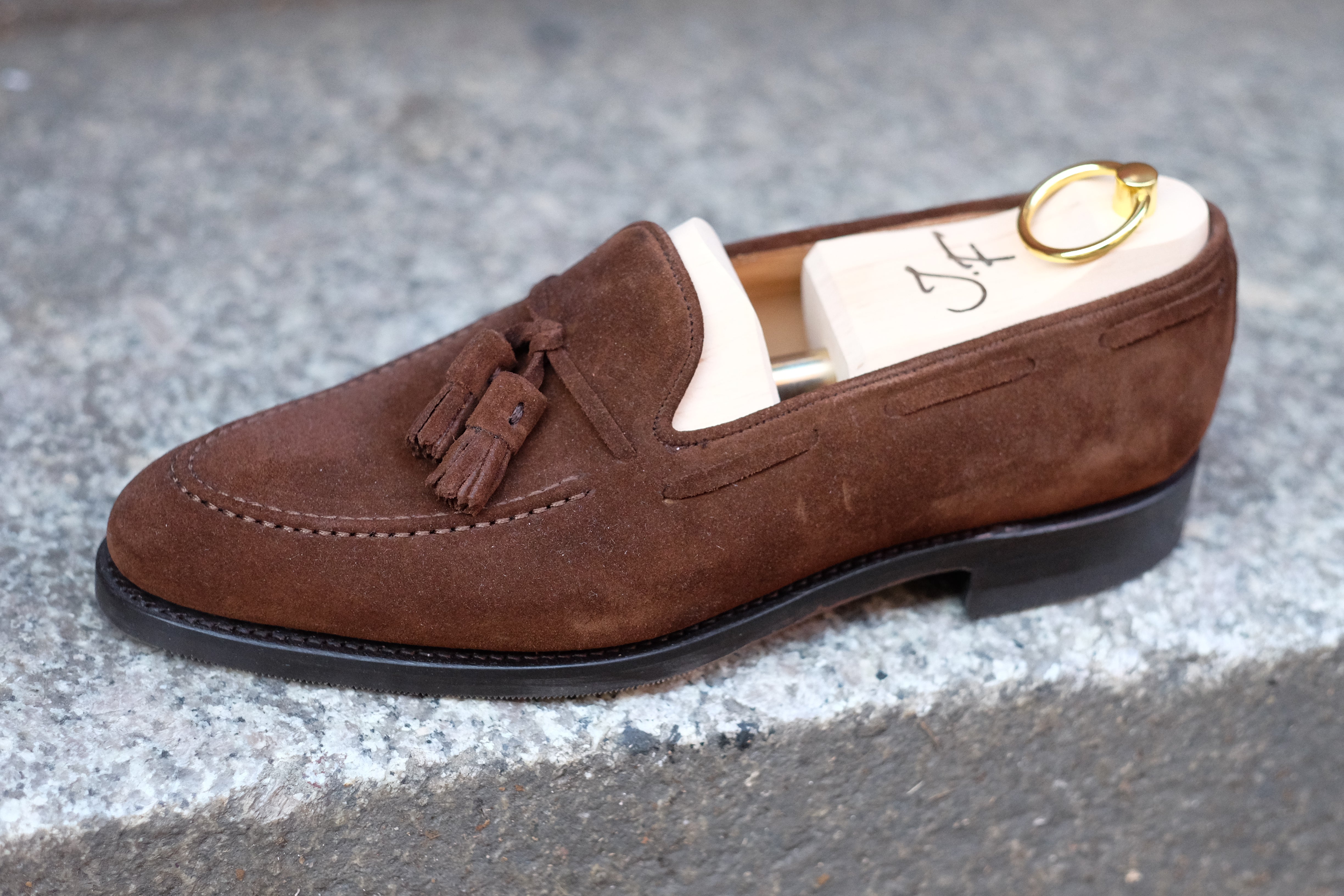 Haller - Tobacco Suede-Tassel Loafers-J.FitzPatrick Footwear