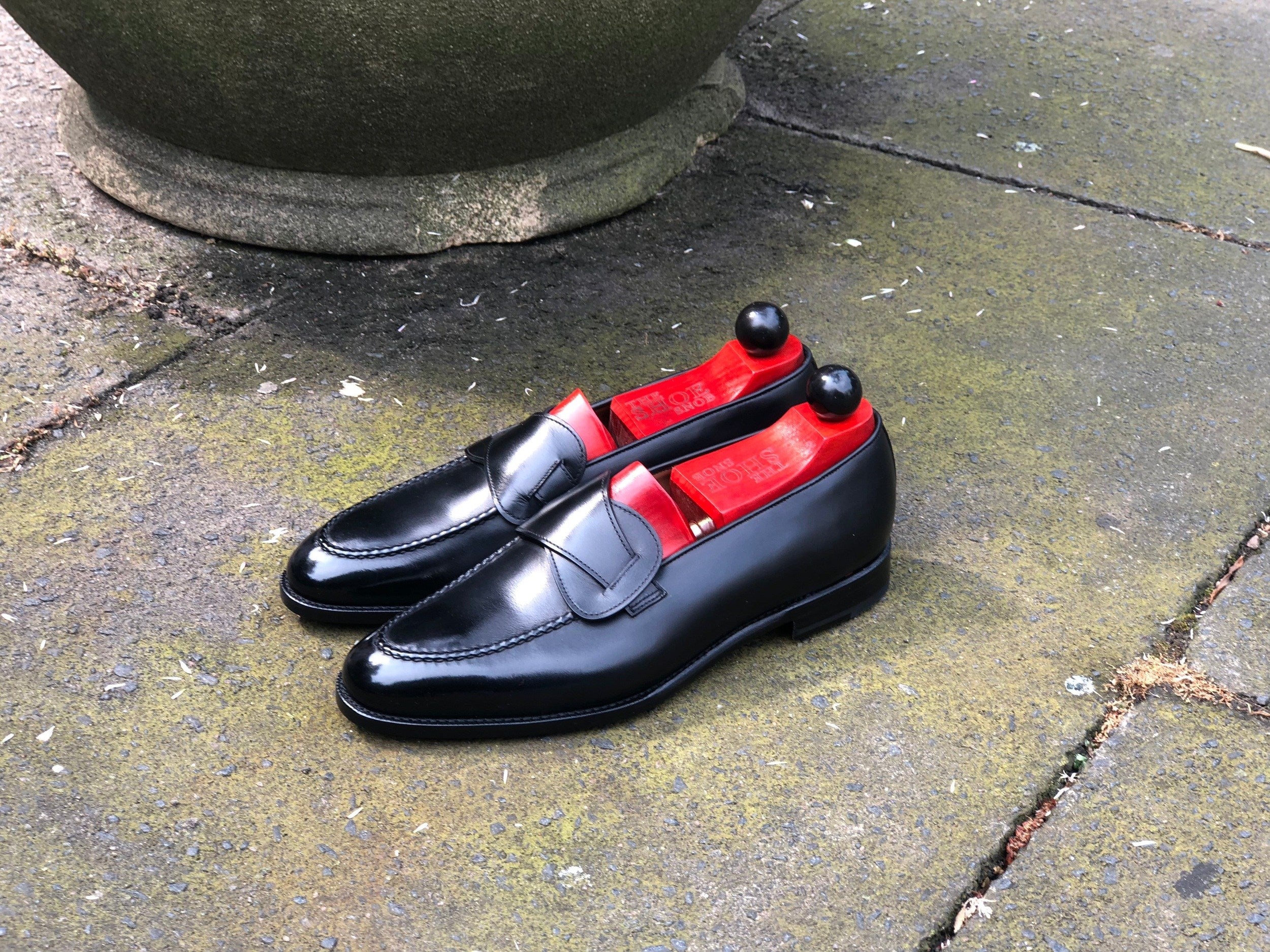 Hawthorne - MTO - Black Calf - TMG Last - Single Leather Sole-Made To Order Butterfly Loafer Hand Stitched-J.FitzPatrick Footwear