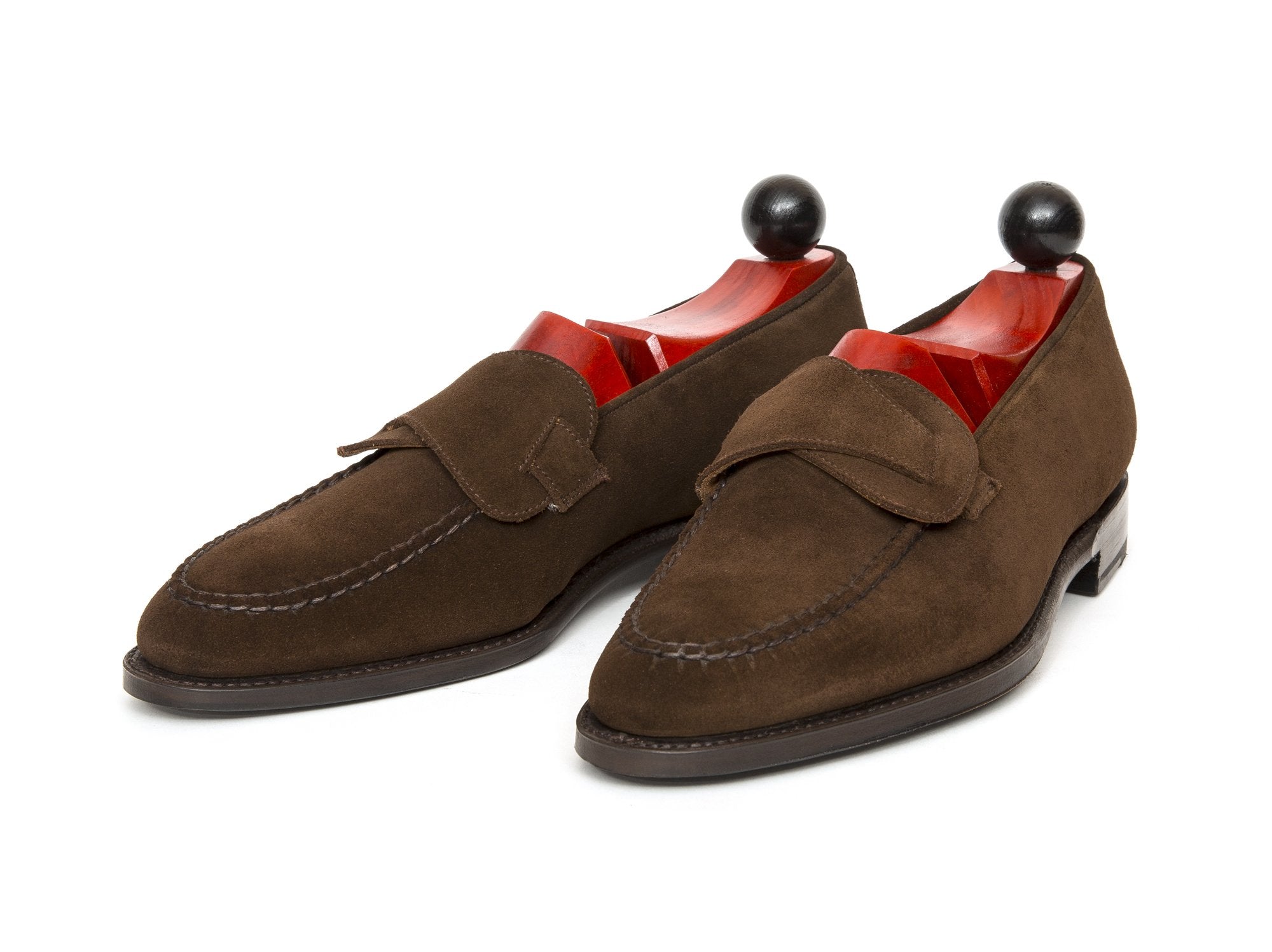 Hawthorne - MTO - Dark Brown Suede - TMG Last - Single Leather Sole-Made To Order Butterfly Loafer Hand Stitched-J.FitzPatrick Footwear