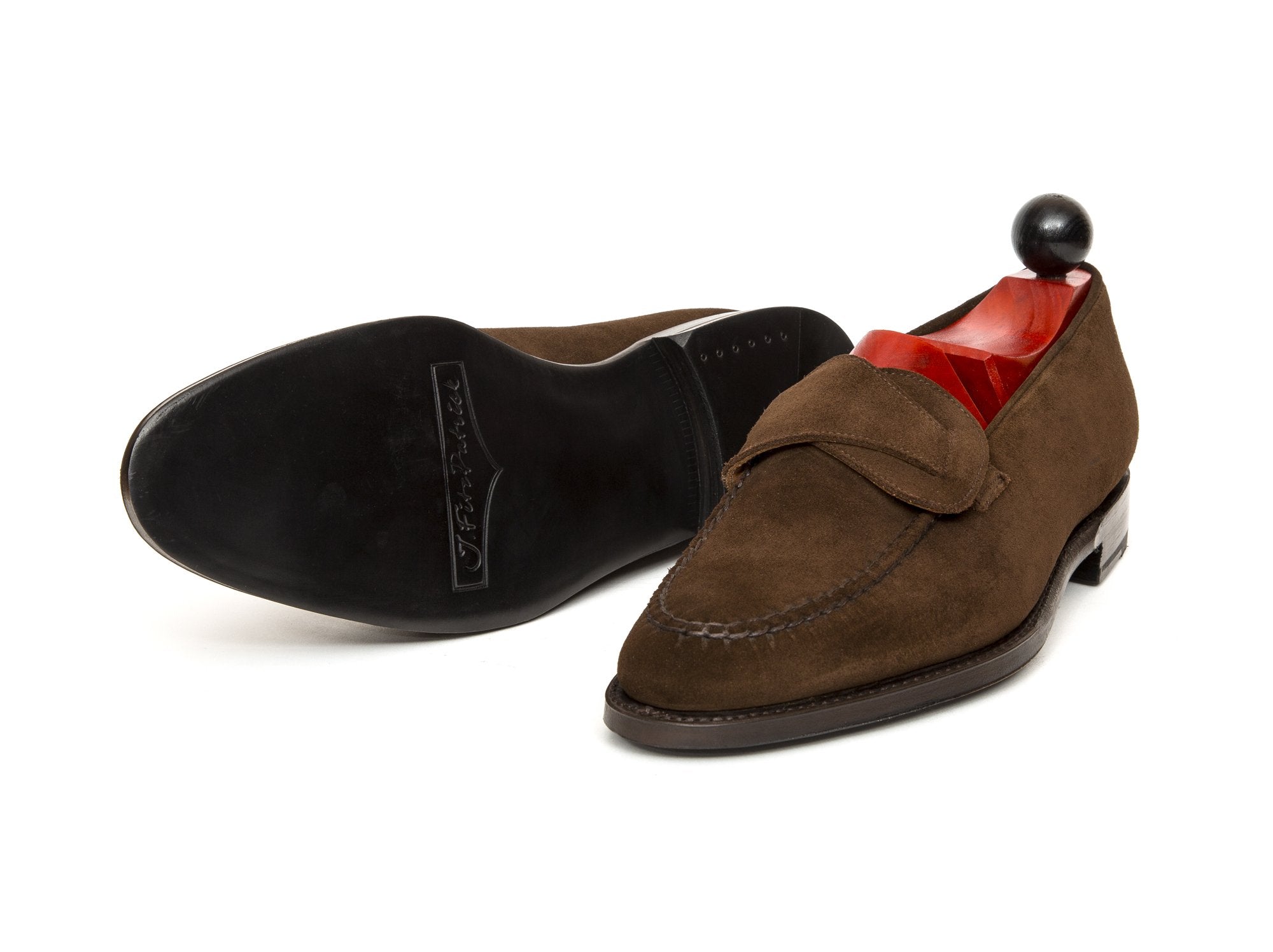 Hawthorne - MTO - Dark Brown Suede - TMG Last - Single Leather Sole-Made To Order Butterfly Loafer Hand Stitched-J.FitzPatrick Footwear