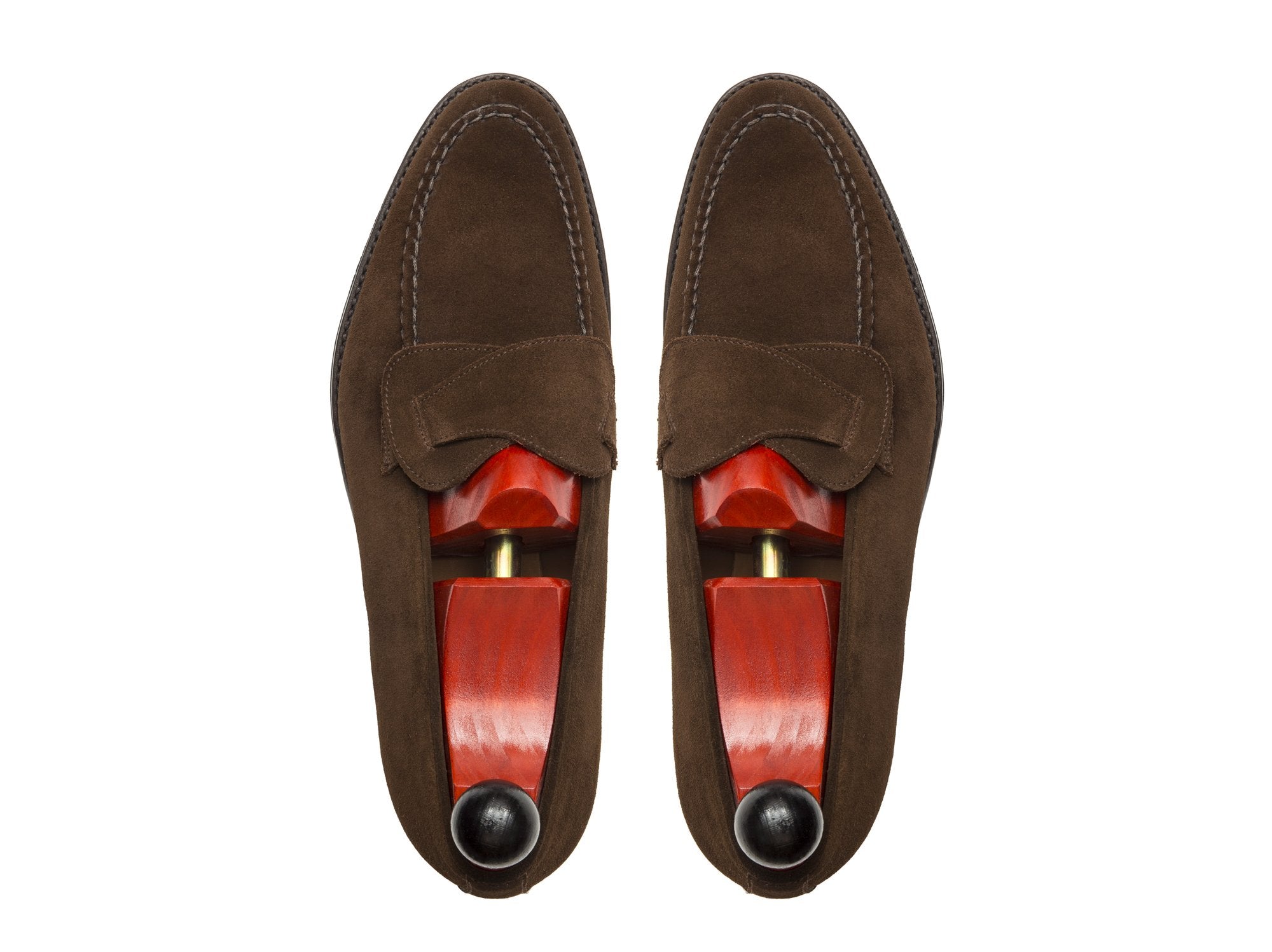 Hawthorne - MTO - Dark Brown Suede - TMG Last - Single Leather Sole-Made To Order Butterfly Loafer Hand Stitched-J.FitzPatrick Footwear