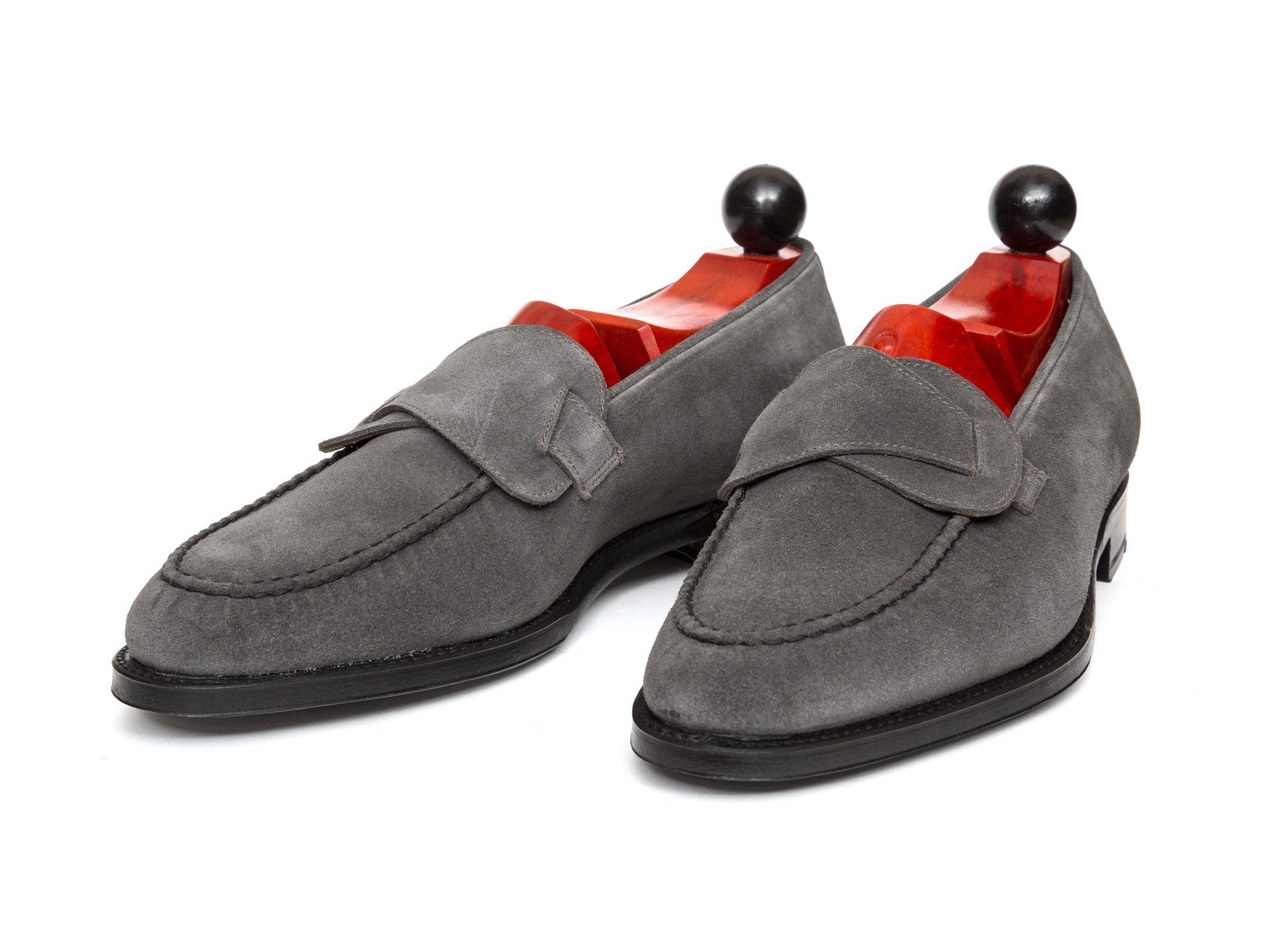 Hawthorne - MTO - Mid Grey Suede - TMG Last - Single Leather Sole-Made To Order Butterfly Loafer Hand Stitched-J.FitzPatrick Footwear