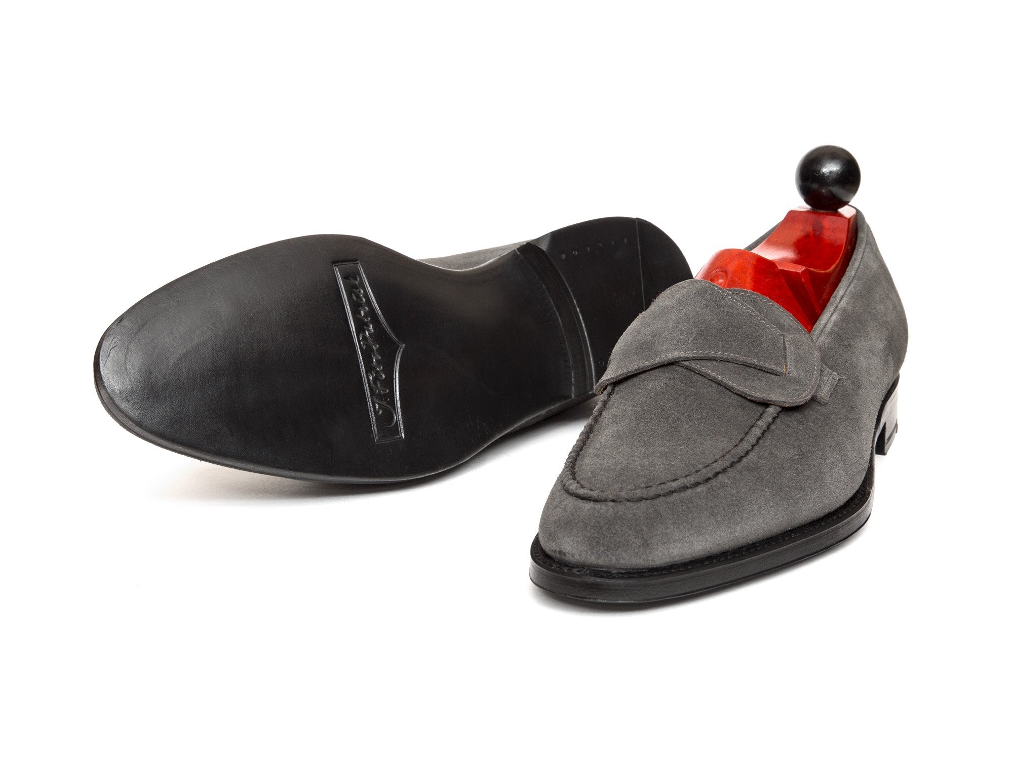 Hawthorne - MTO - Mid Grey Suede - TMG Last - Single Leather Sole-Made To Order Butterfly Loafer Hand Stitched-J.FitzPatrick Footwear