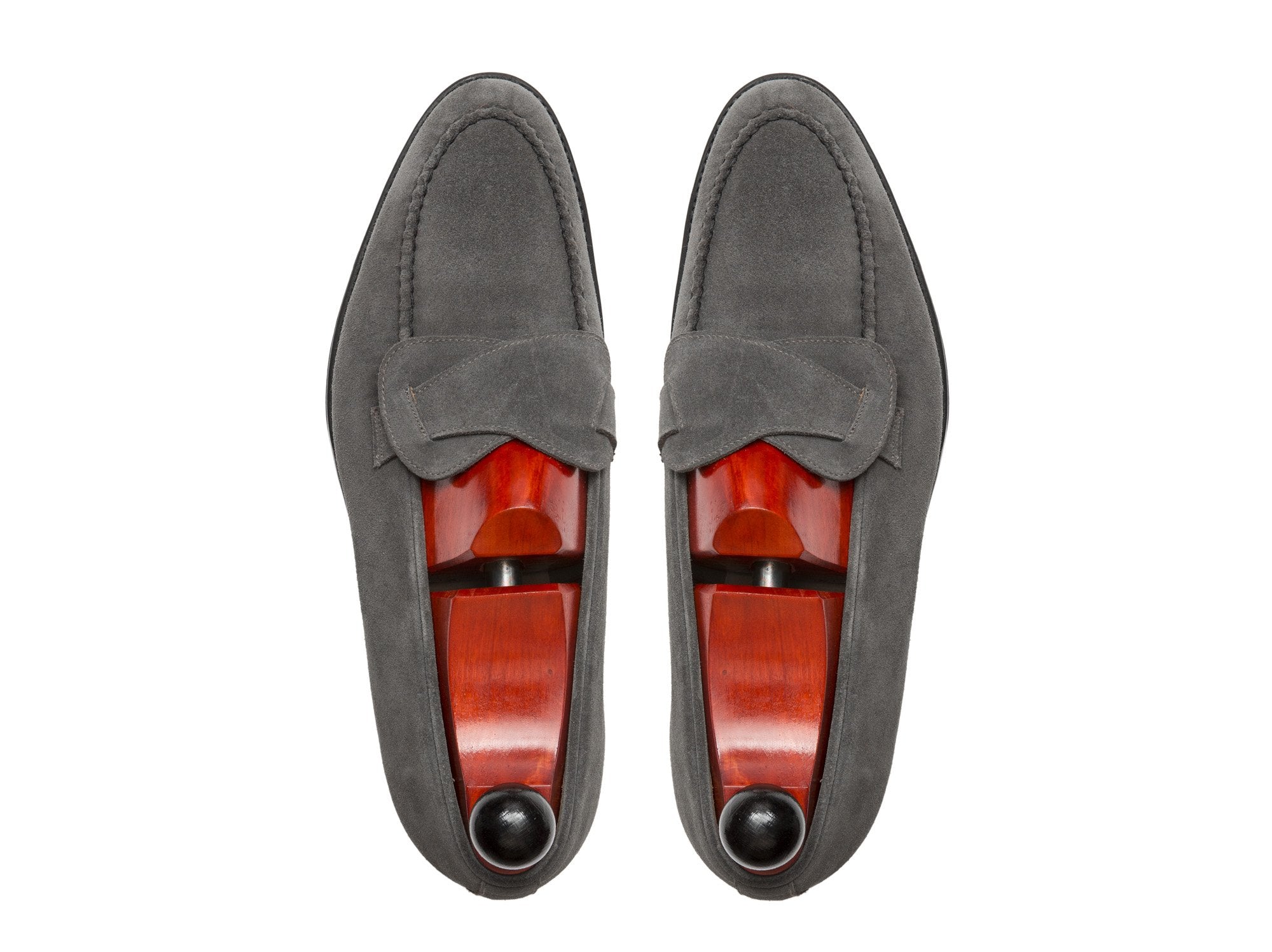 Hawthorne - MTO - Mid Grey Suede - TMG Last - Single Leather Sole-Made To Order Butterfly Loafer Hand Stitched-J.FitzPatrick Footwear