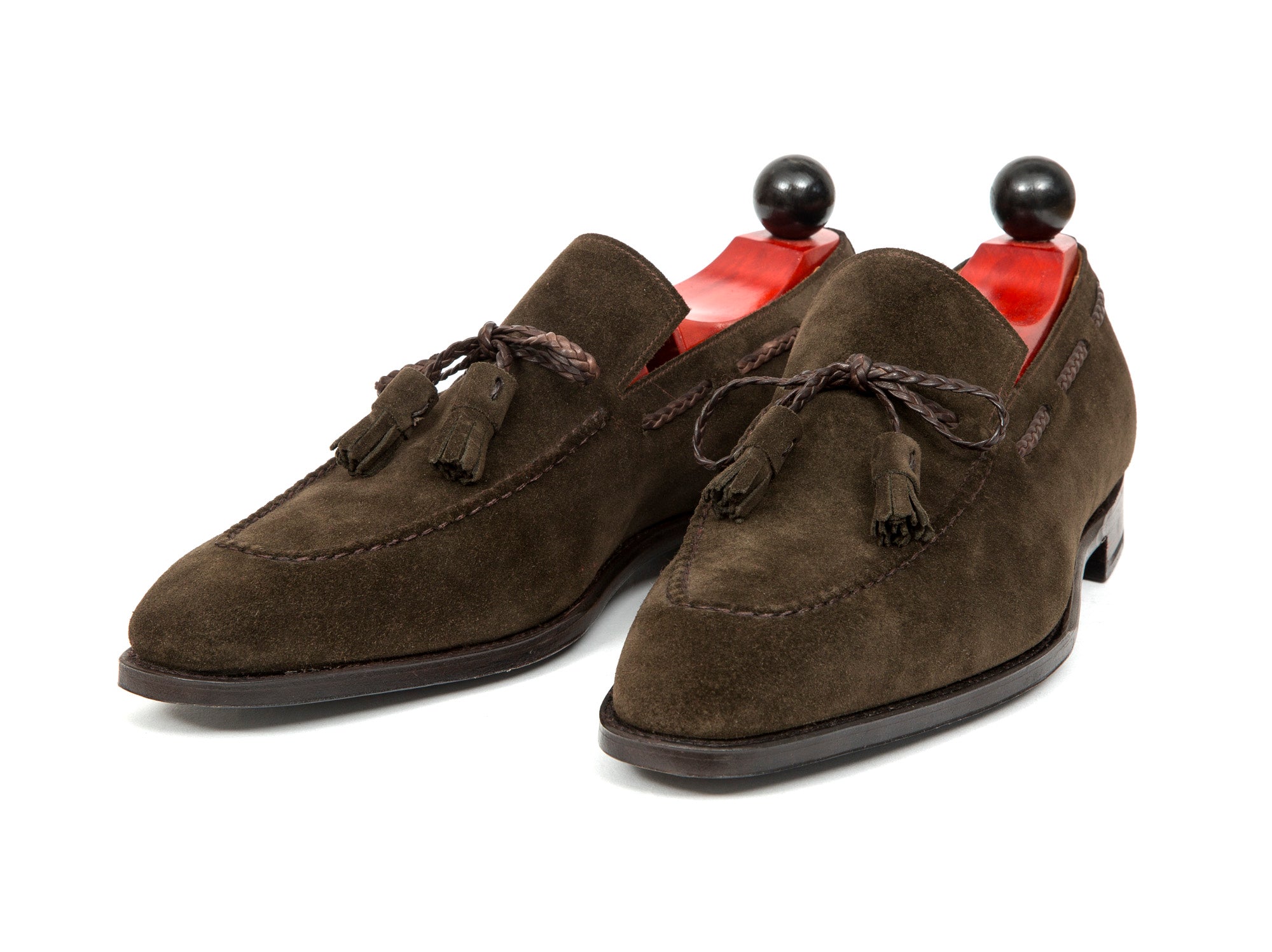 Issaquah - MTO - Moss Suede - LPB Last - Single Leather Sole-Made To Order Tassel Loafer-J.FitzPatrick Footwear