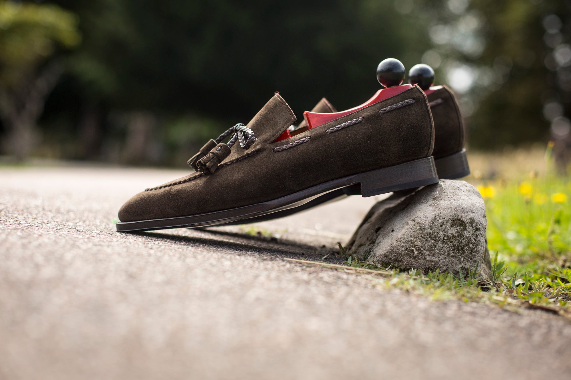 Issaquah - MTO - Moss Suede - LPB Last - Single Leather Sole-Made To Order Tassel Loafer-J.FitzPatrick Footwear
