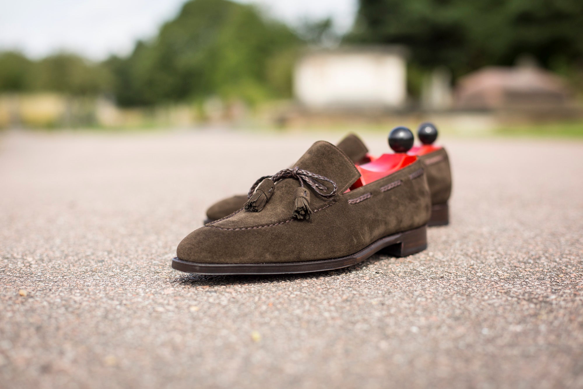 Issaquah - MTO - Moss Suede - LPB Last - Single Leather Sole-Made To Order Tassel Loafer-J.FitzPatrick Footwear
