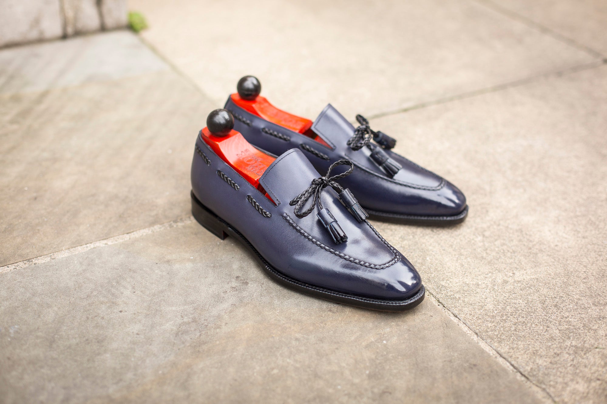 Issaquah - MTO - Navy Calf - LPB Last - Single Leather Sole-Made To Order Tassel Loafer-J.FitzPatrick Footwear