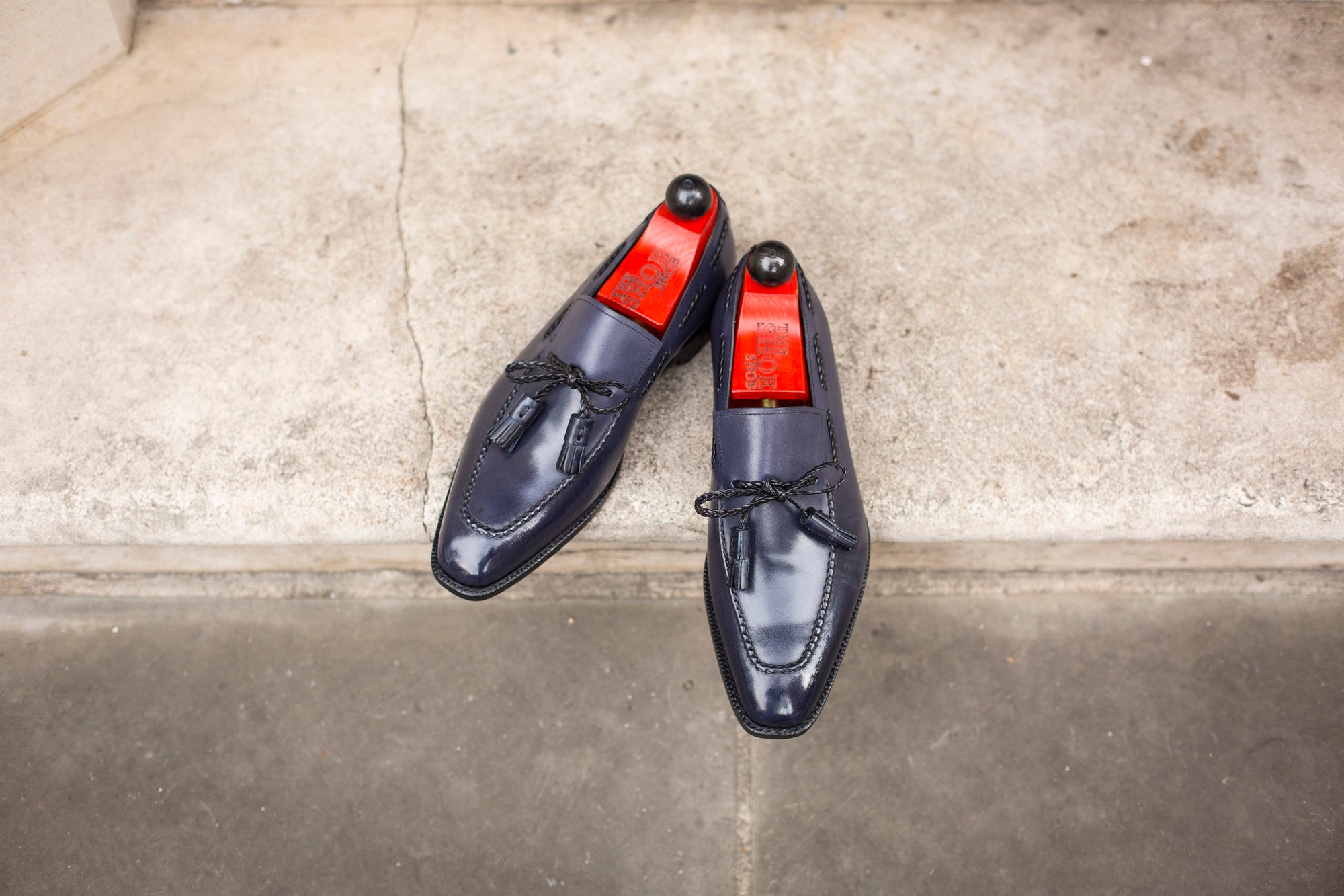 Issaquah - MTO - Navy Calf - LPB Last - Single Leather Sole-Made To Order Tassel Loafer-J.FitzPatrick Footwear