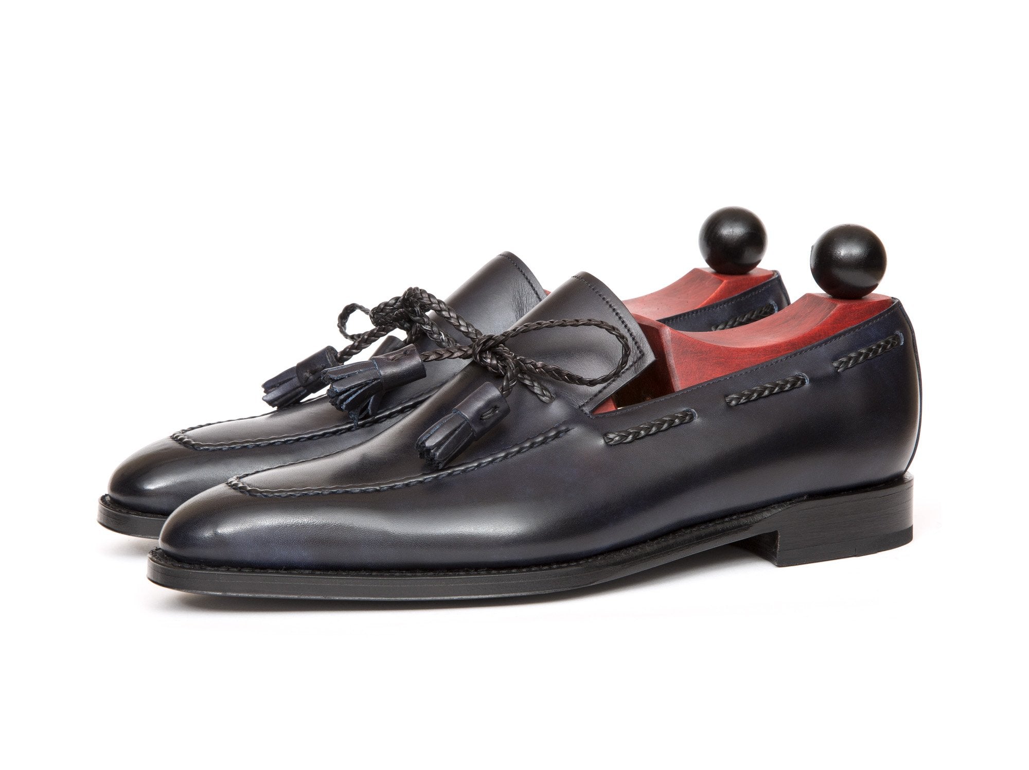 Issaquah - MTO - Navy Museum Calf - LPB Last - Single Leather Sole-Made To Order Tassel Loafer-J.FitzPatrick Footwear