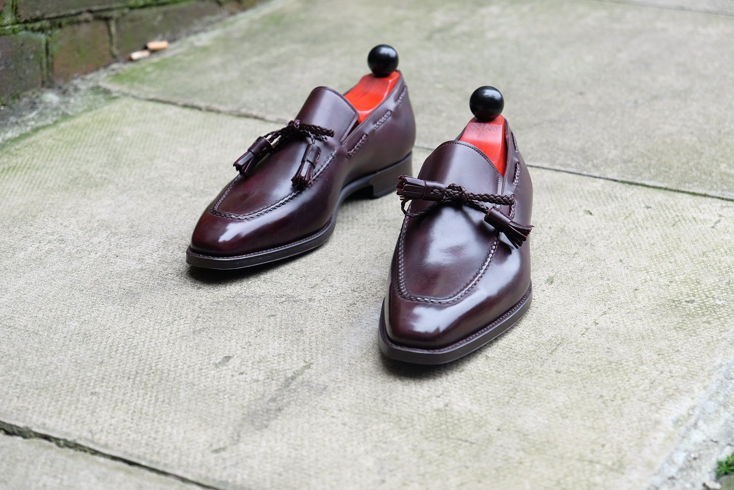 Issaquah - MTO - Plum Museum Calf - LPB Last - Single Leather Sole-Made To Order Tassel Loafer-J.FitzPatrick Footwear