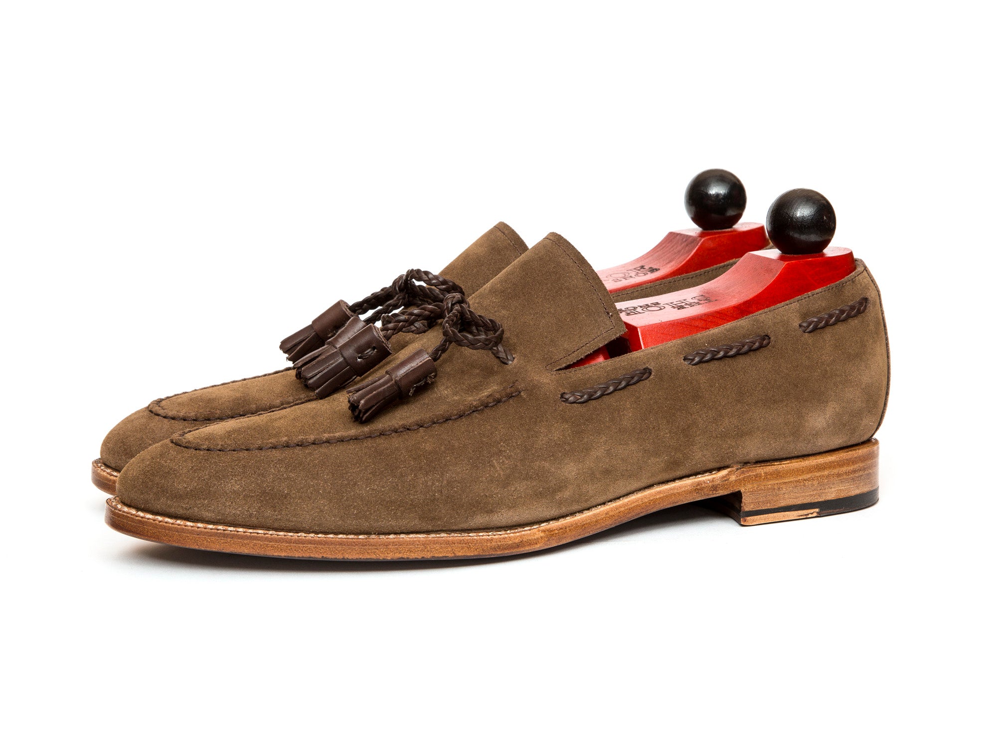 Issaquah - MTO - Taupe Suede - TMG Last - Natural Single Leather Sole-Made To Order Tassel Loafer-J.FitzPatrick Footwear