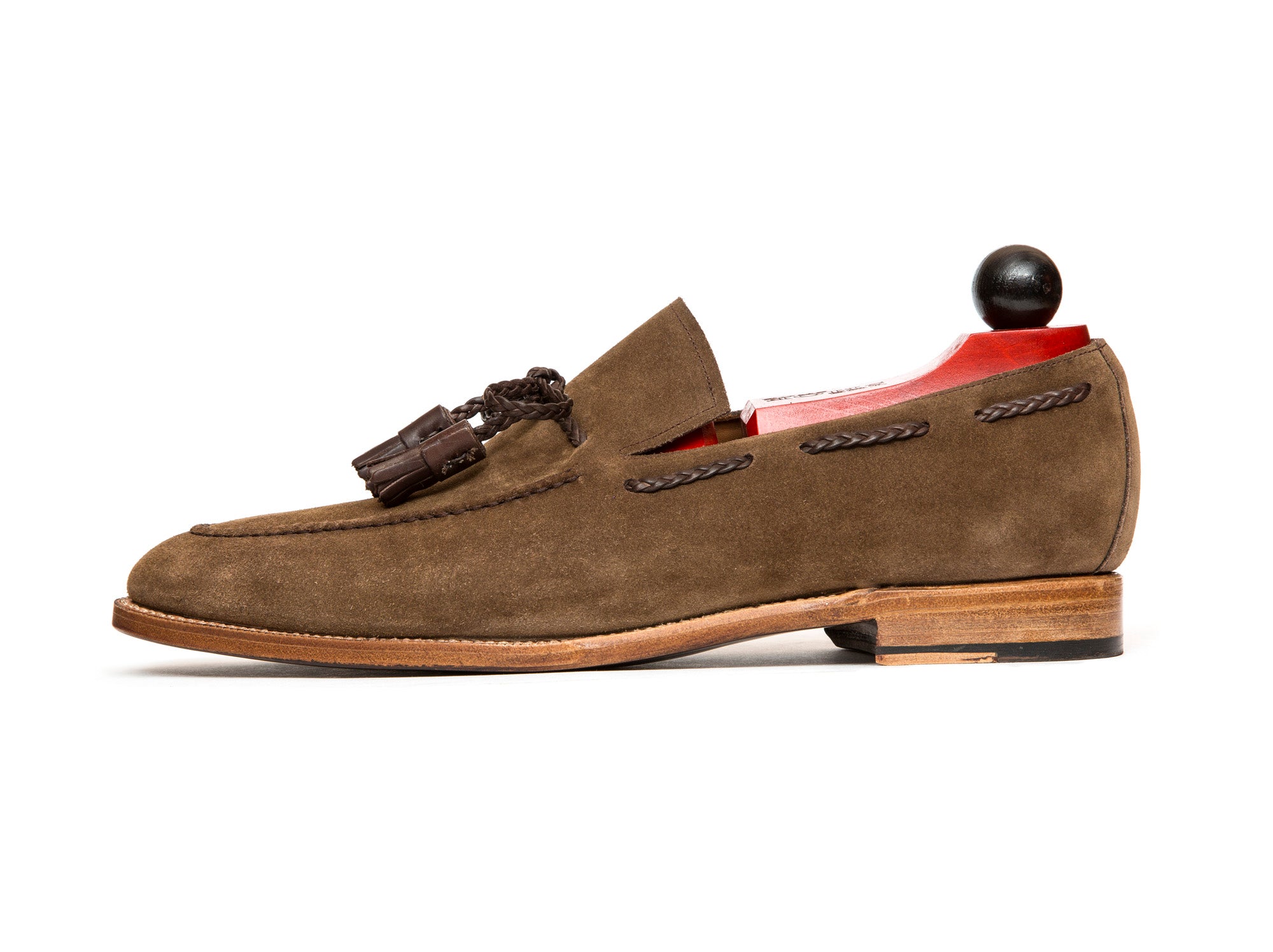 Issaquah - MTO - Taupe Suede - TMG Last - Natural Single Leather Sole-Made To Order Tassel Loafer-J.FitzPatrick Footwear