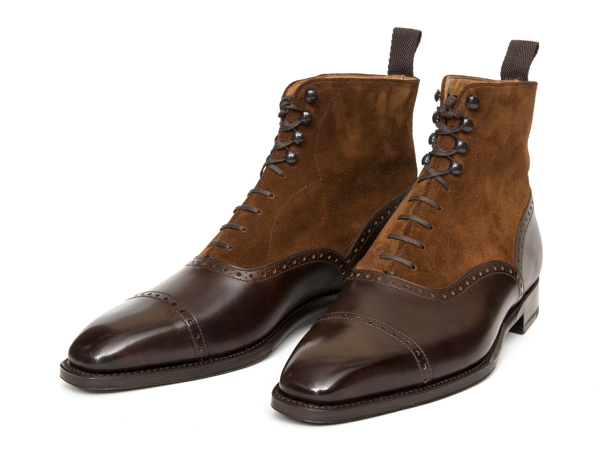 J.FitzPatrick Footwear - David - Dark Brown Museum Calf / Snuff Suede - LPB Last - Single Leather Sole