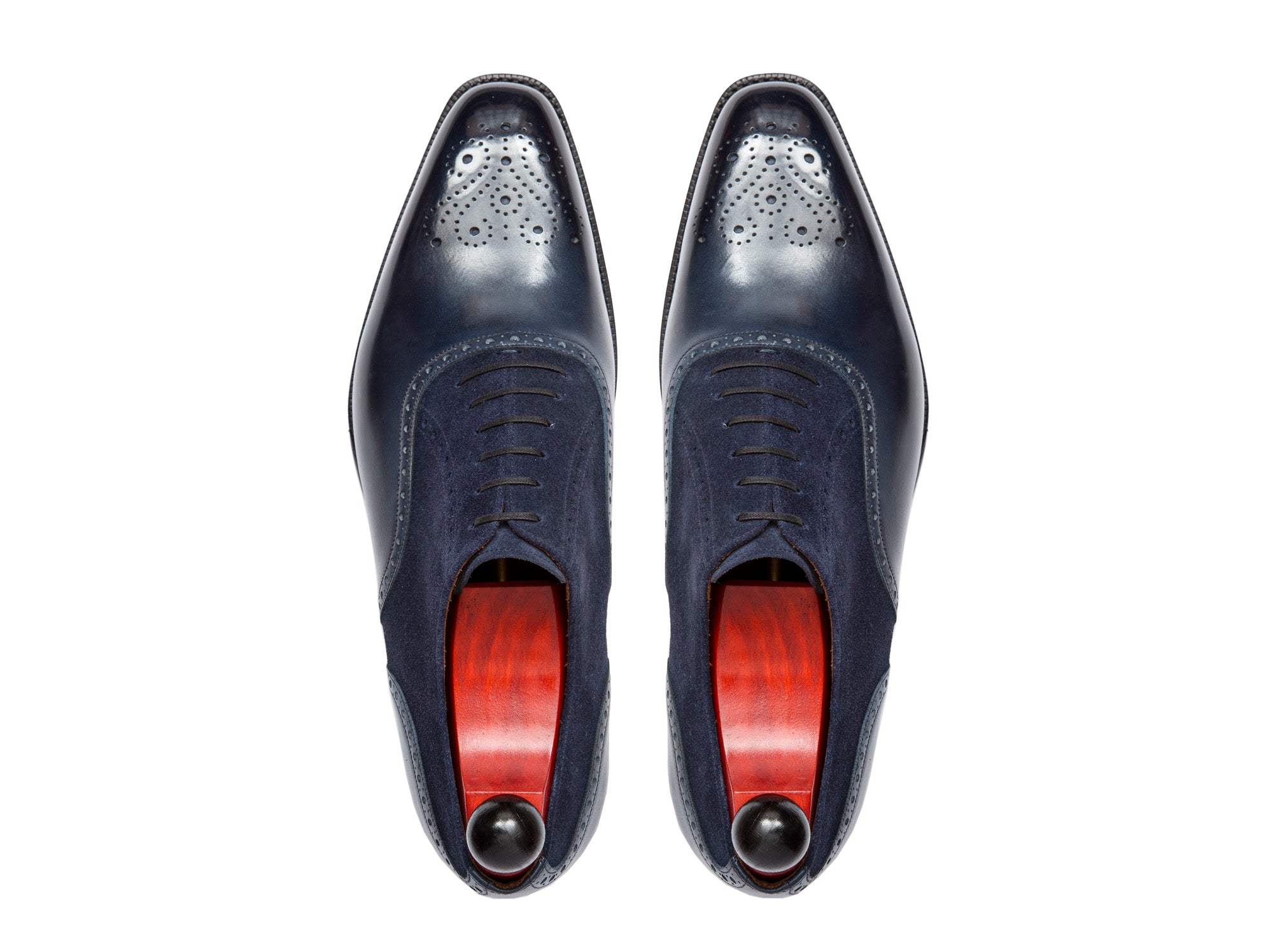 Wallingford - MTO - Shaded Navy Calf / Navy Suede - LPB Last - Single Leather Sole