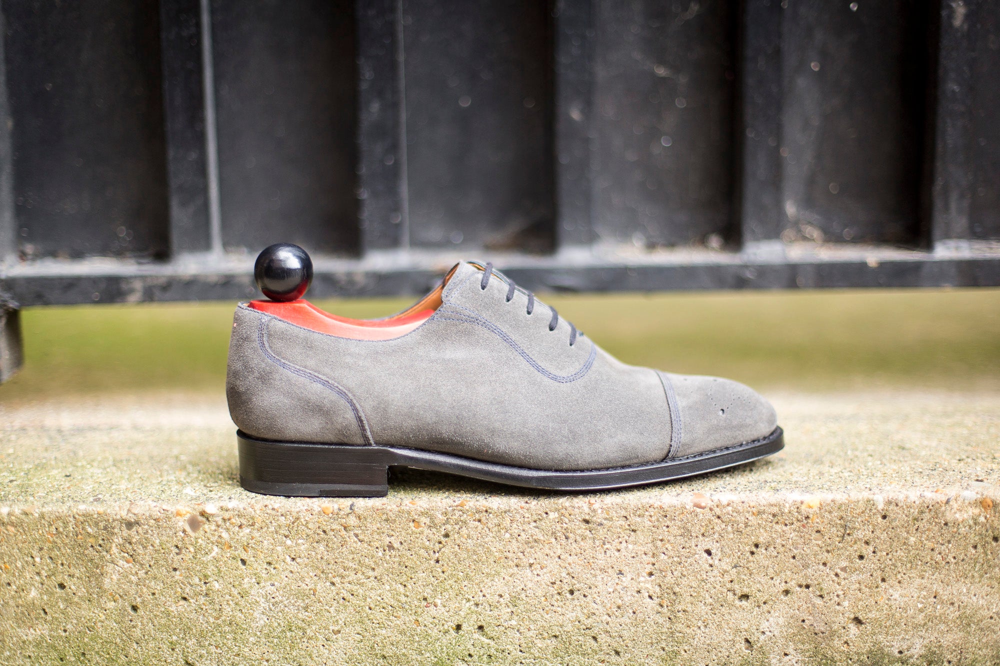 Auburn - MTO - Mid Grey Suede / Navy Stitching - NGT Last - Single Leather Sole