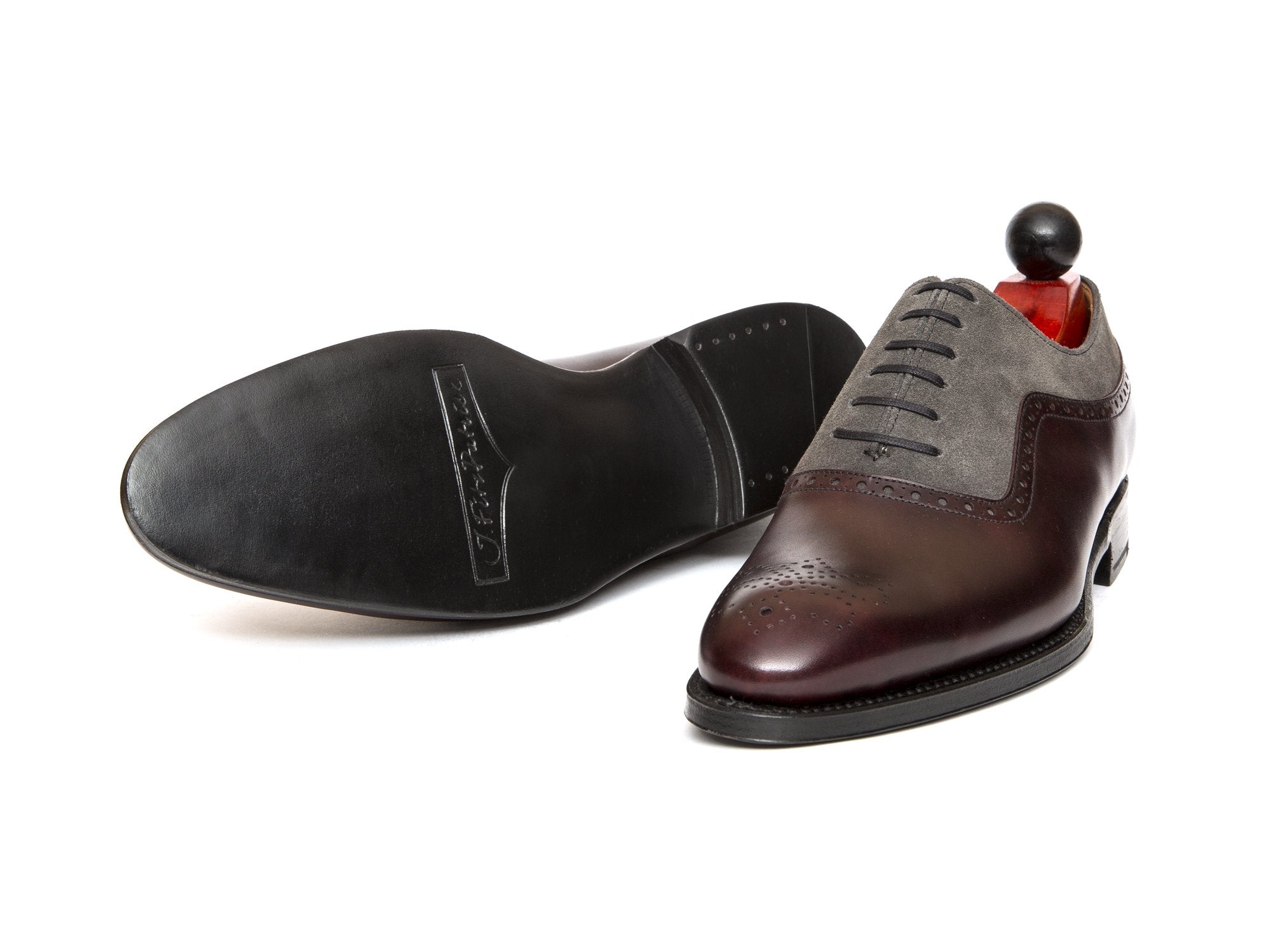 J.FitzPatrick Footwear - Roosevelt - Plum Museum / Mid Grey Suede - NGT Last