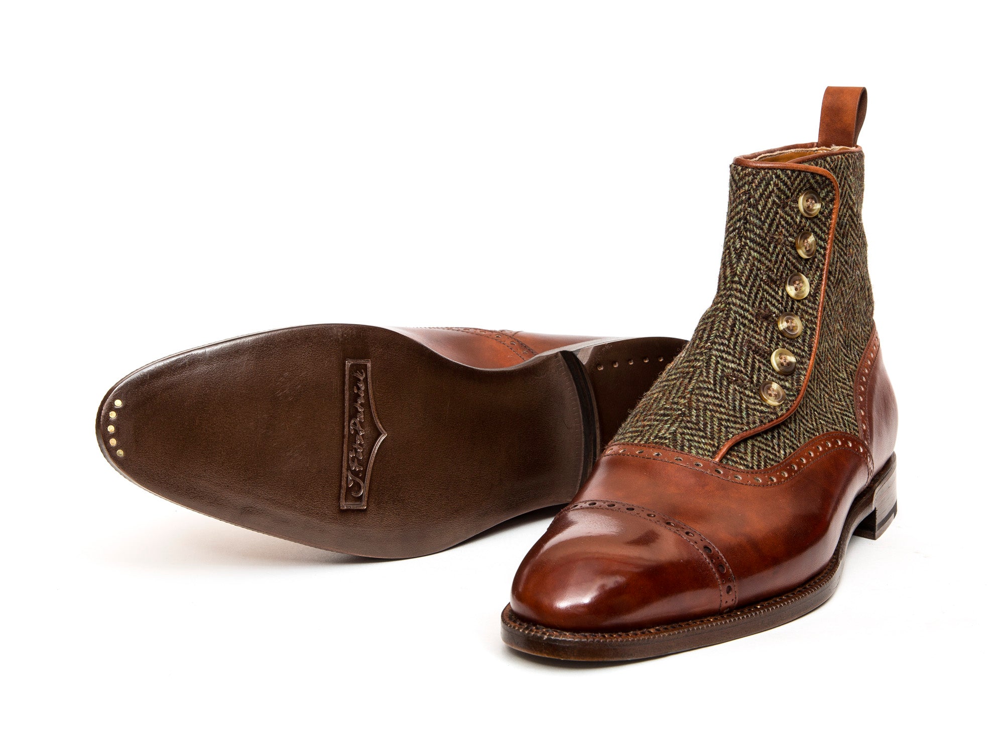 Puyallup - MTO - Gold Museum Calf / Forest Tweed - NGT Last - Single Leather Sole
