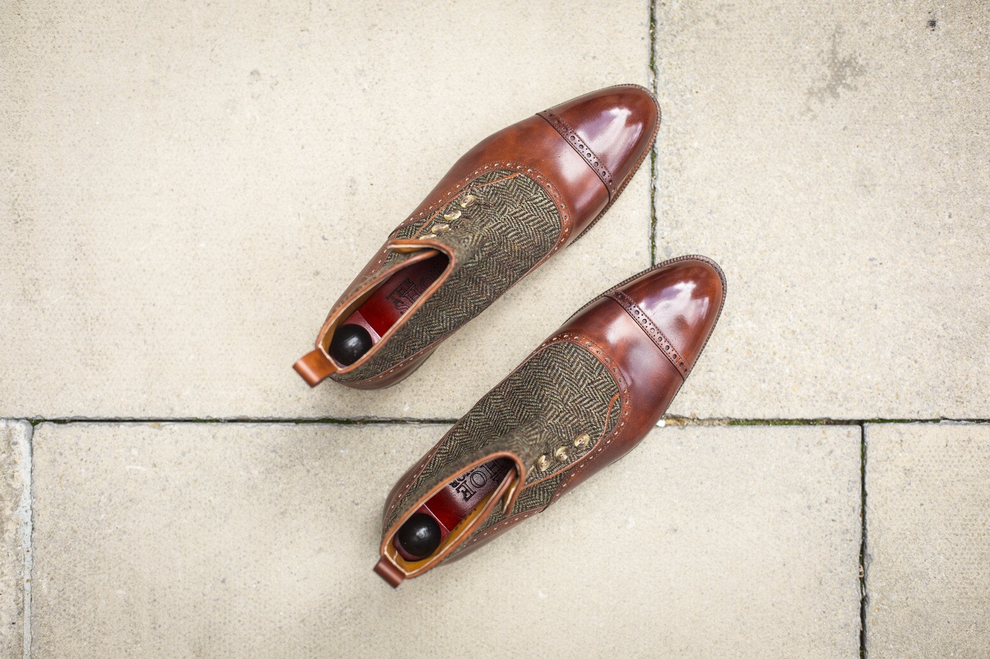 J.FitzPatrick Footwear - Puyallup PreSale - Gold Museum Calf / Forest Tweed