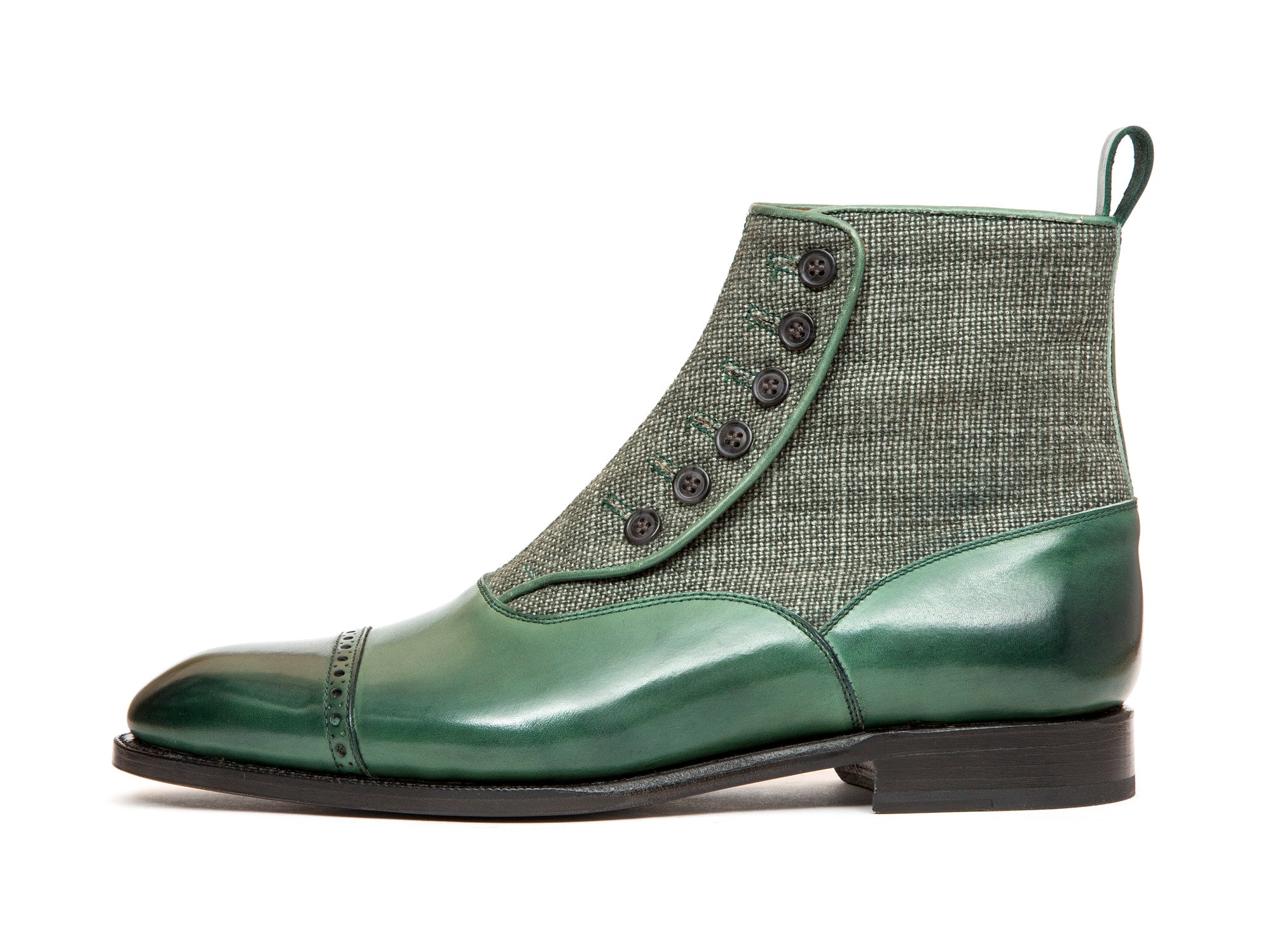 Carkeek - MTO - Forest Green Calf / Military Canvas - NGT Last - Single Leather Sole