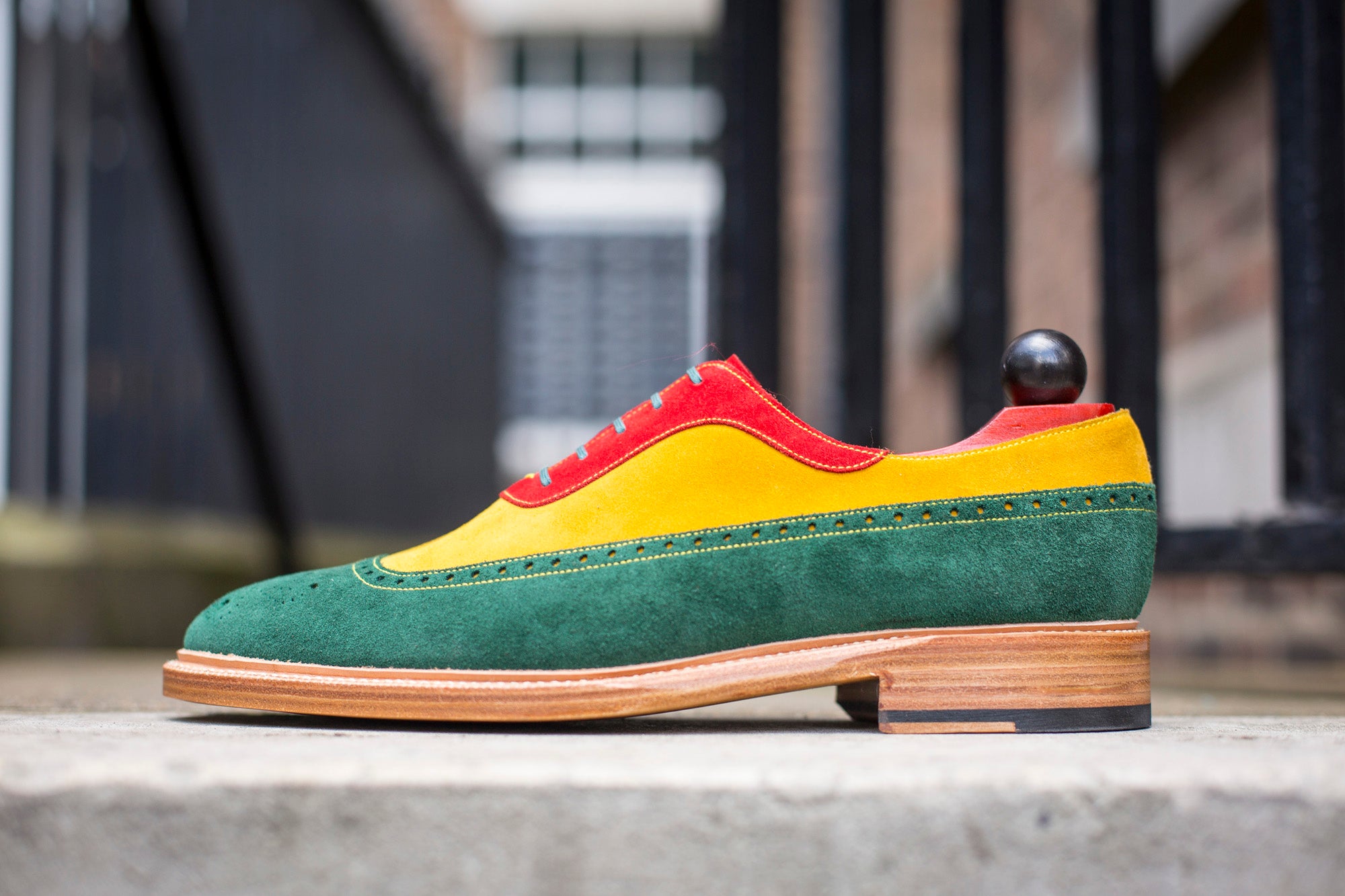Edmonds - MTO - Green, Red, Yellow Suede - LPB Last - Storm Welt - Natural Double Leather Sole