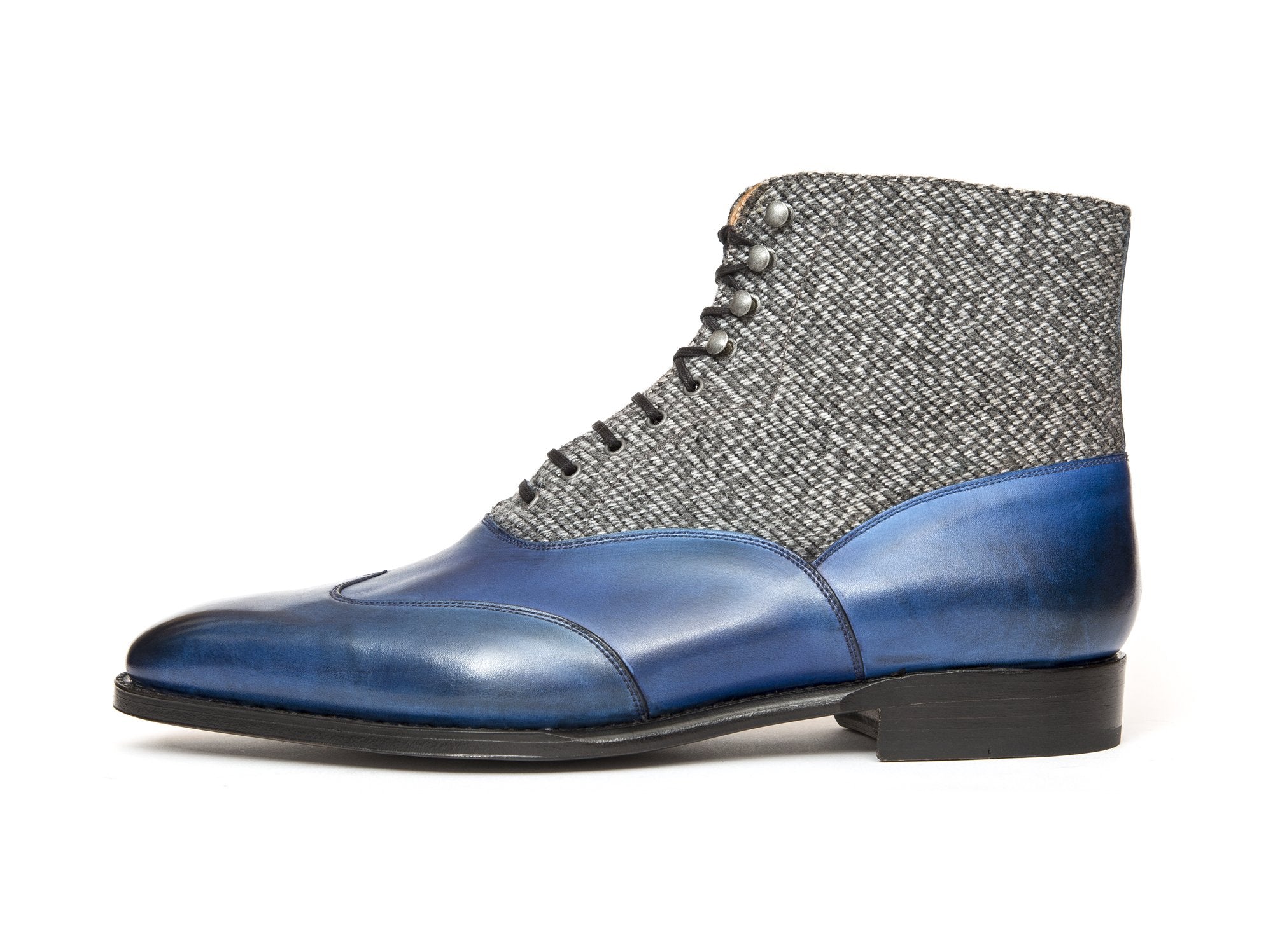 J.FitzPatrick Footwear - Alexander - Sky Blue Calf / Grey Poulsbo - LPB Last
