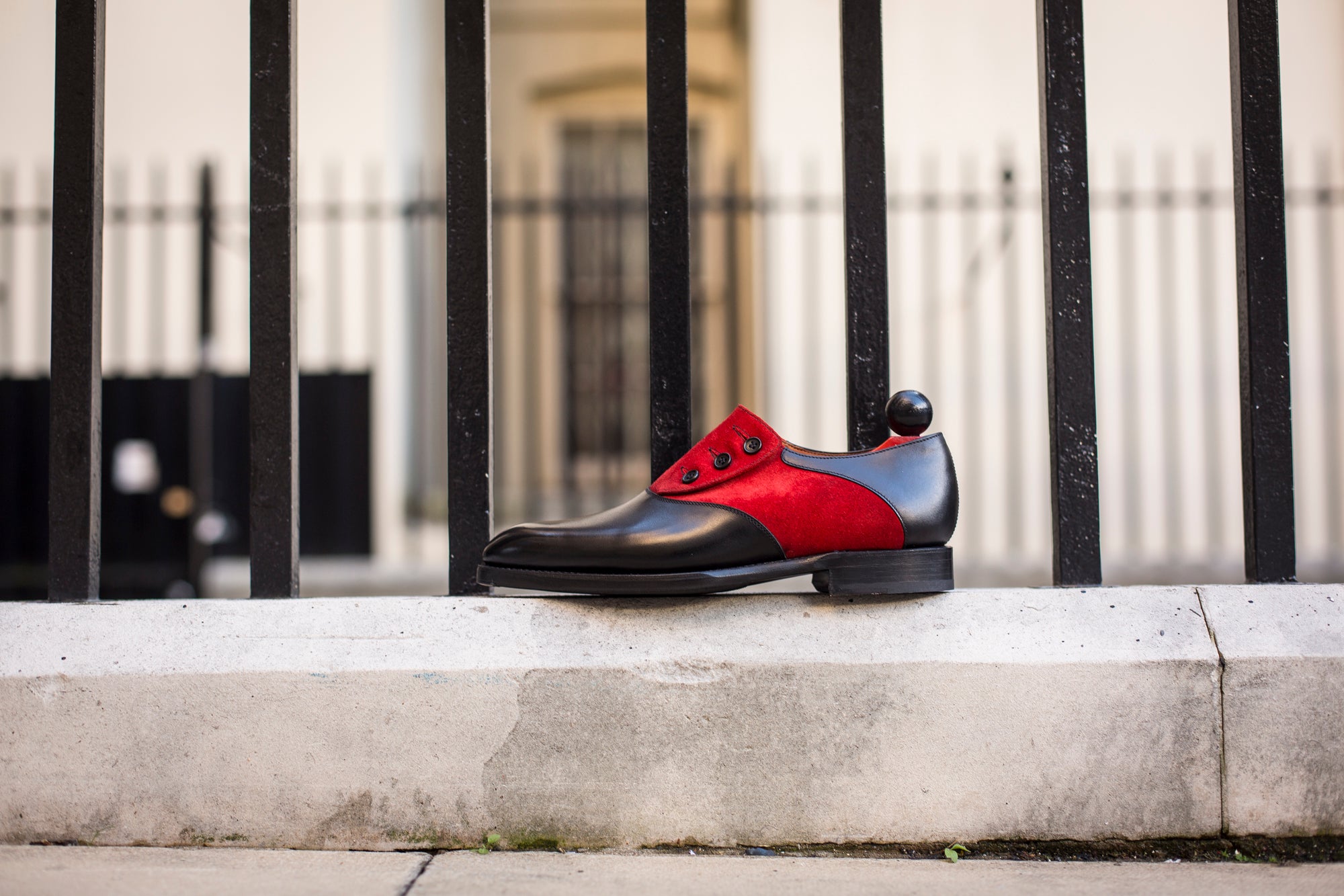 Aurora - MTO - Black Calf / Red Suede - NGT Last - Single Leather Sole