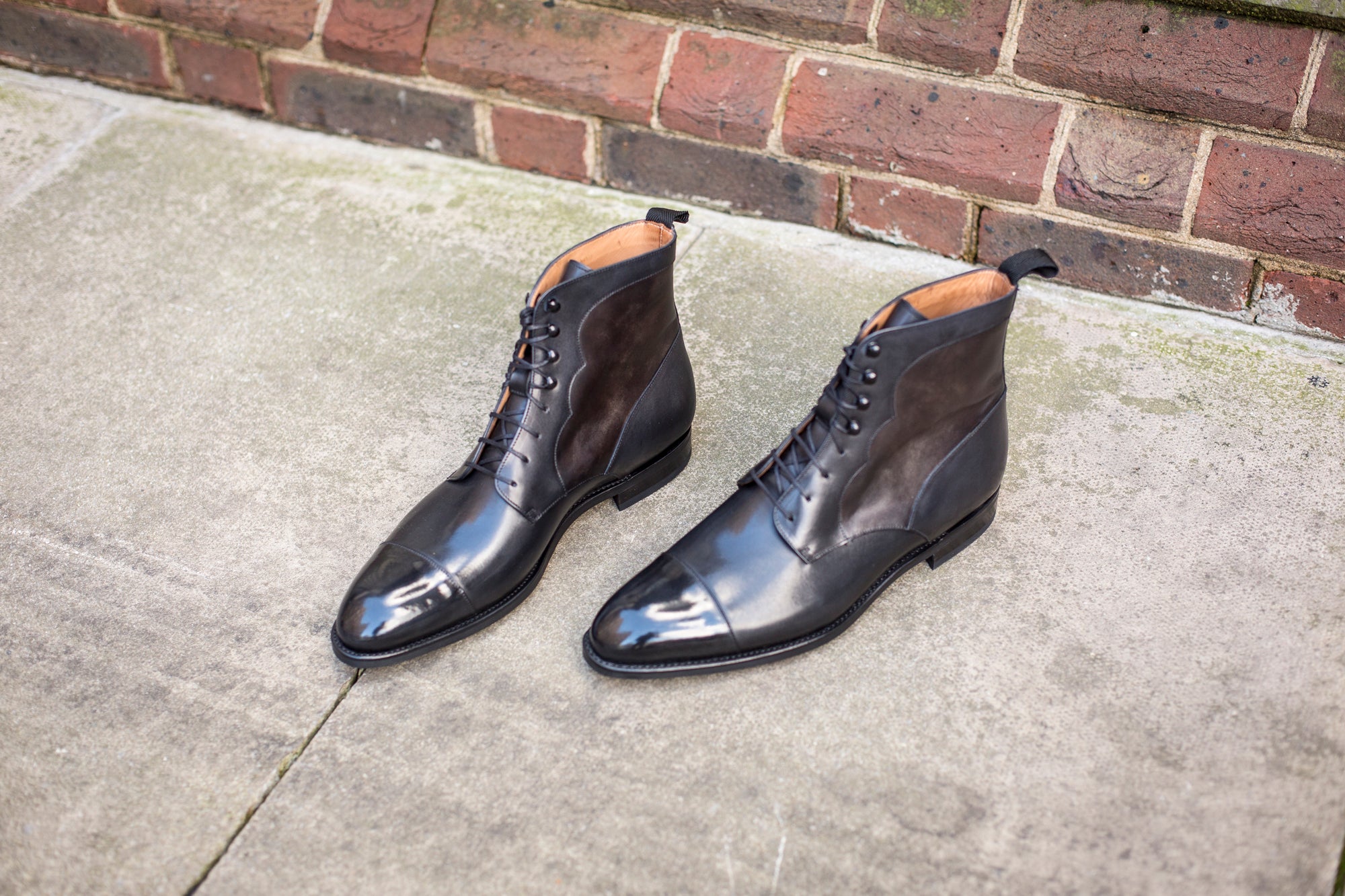 Delridge - MTO - Shaded Black Calf / Grey Museum Calf - NGT Last - Double Country Rubber Sole