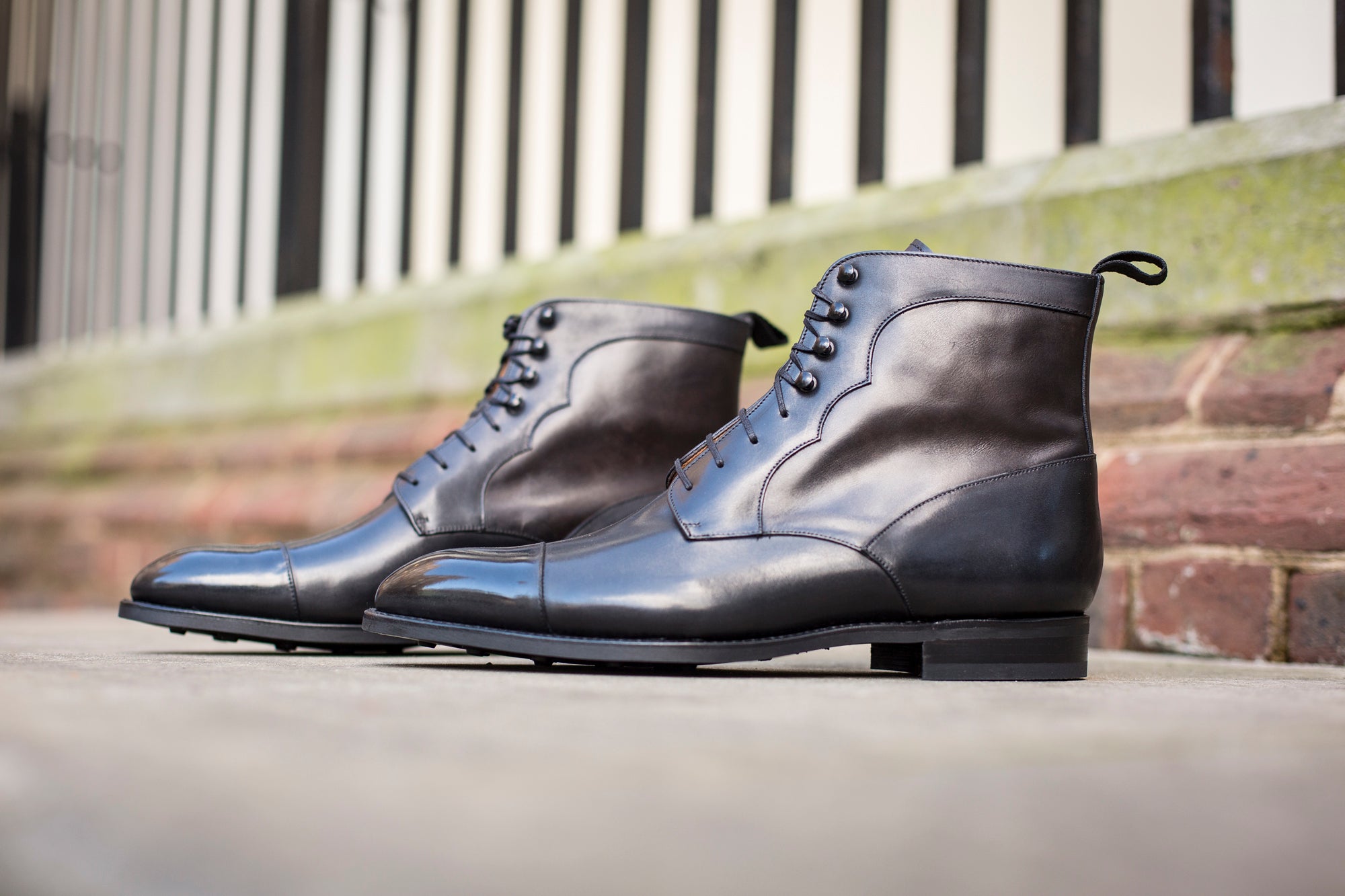 Delridge - MTO - Shaded Black Calf / Grey Museum Calf - NGT Last - Double Country Rubber Sole