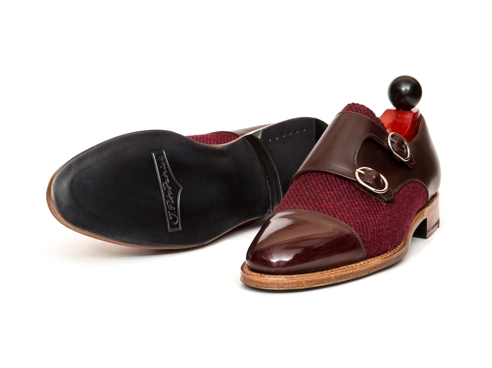 Kent - MTO - Burgundy Calf / Red Poulsbo - TMG Last - Natural Single Leather Sole