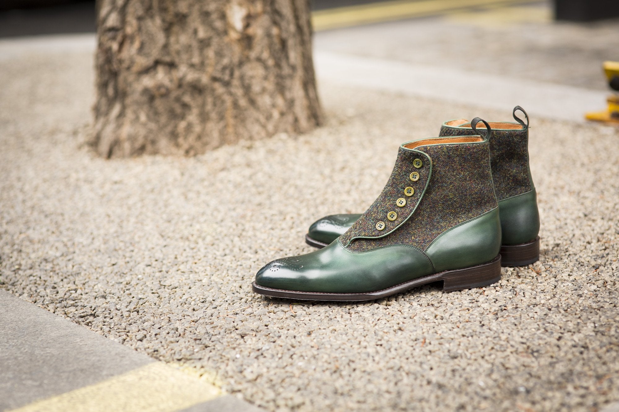 Westlake - MTO - Forest Green Calf / Moss Green Medley Tweed - NGT Last - Single Leather Sole