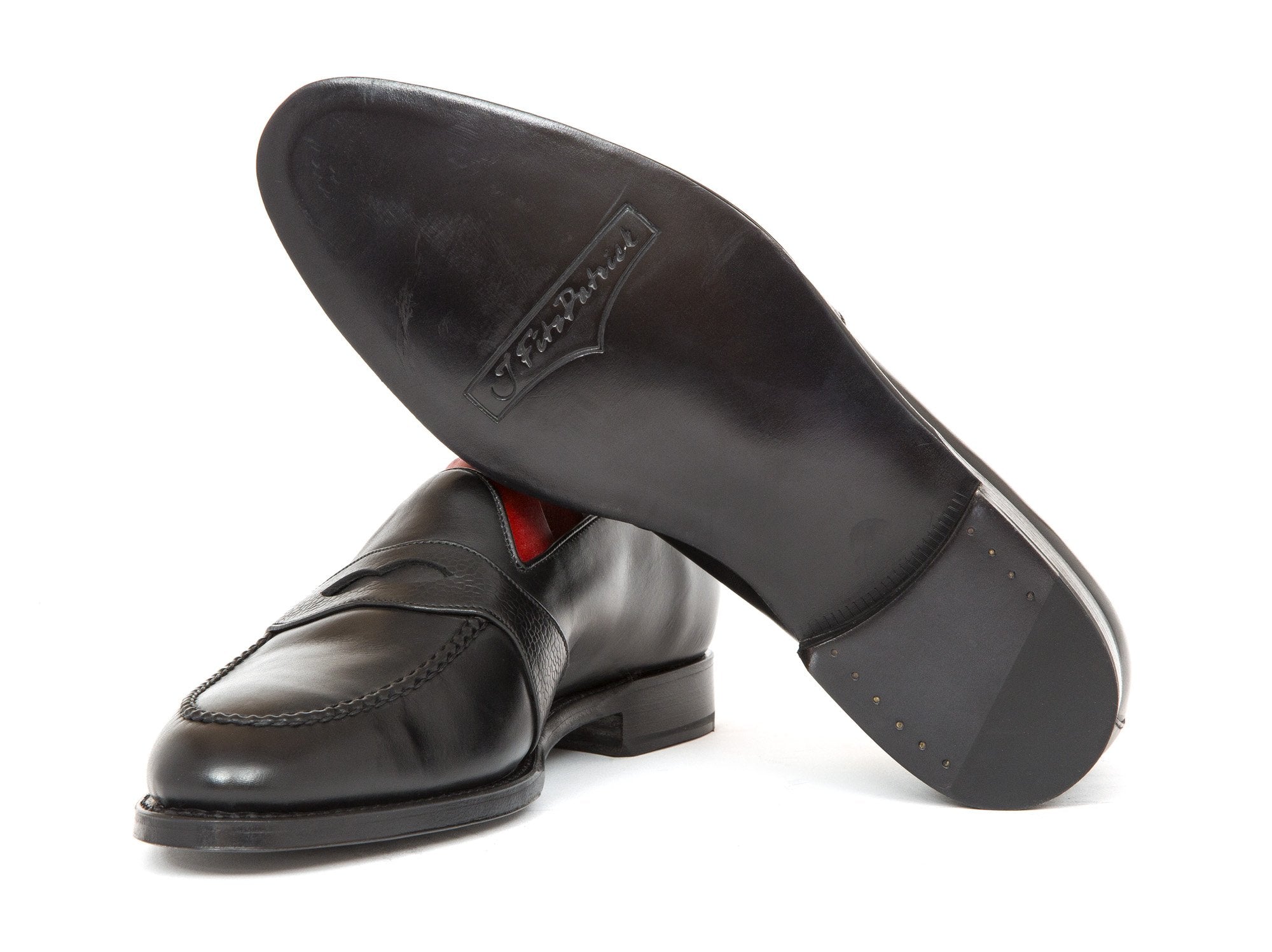J.FitzPatrick Footwear - Madison - Black Calf / Black Soft Grain Strap - TMG Last