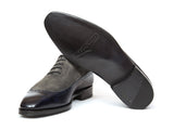 J.FitzPatrick Footwear - Sebastien - Navy Museum Calf / Mid Grey Suede - LPB Last