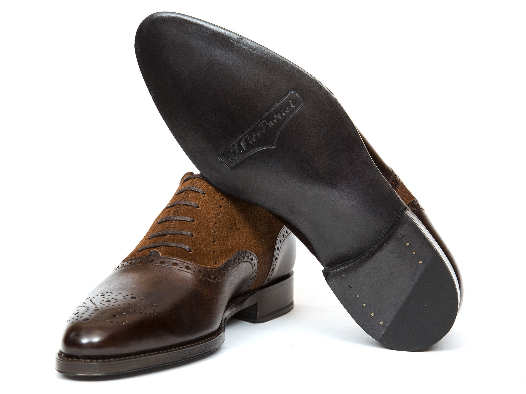 J.FitzPatrick Footwear - Wallingford - Dark Brown Museum Calf / Snuff Suede - JKF Last