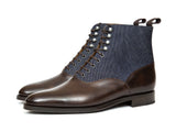 J.FitzPatrick Footwear - Wedgwood - Antique Brown Calf / Denim - TMG Last