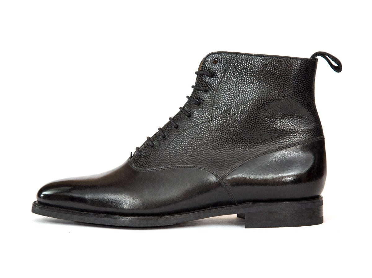 J.FitzPatrick Footwear - Wedgwood - Black Calf / Black Pebble Grain - TMG Last - City Rubber Sole
