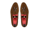 J.FitzPatrick Footwear - Ravenna - Snuff Suede / Chocolate Calf Tassel - TMG Last - City Rubber Sole