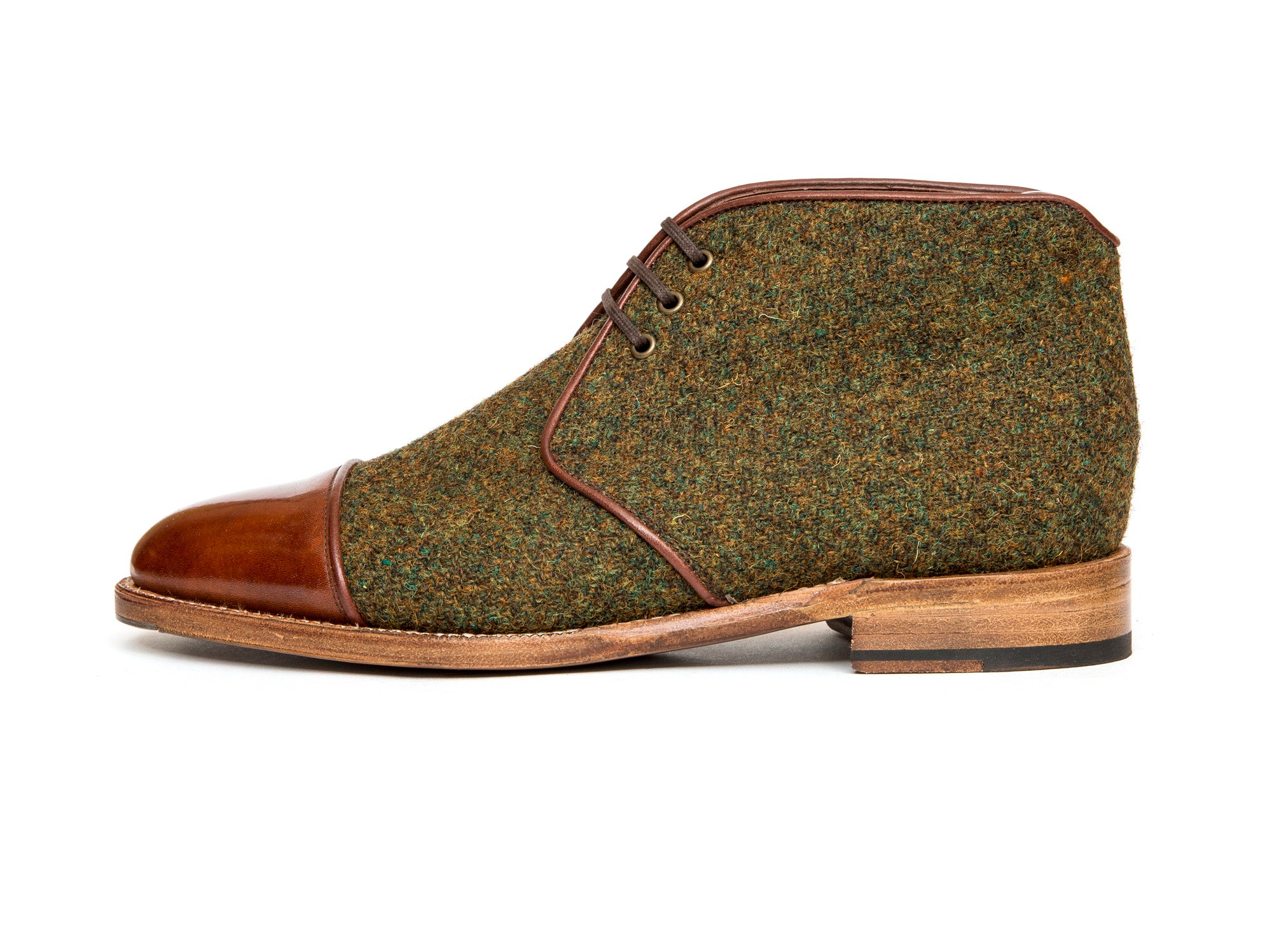 Des Moines - MTO - Mustard Tweed / Gold Museum Calf - TMG Last - Natural Single Leather Sole