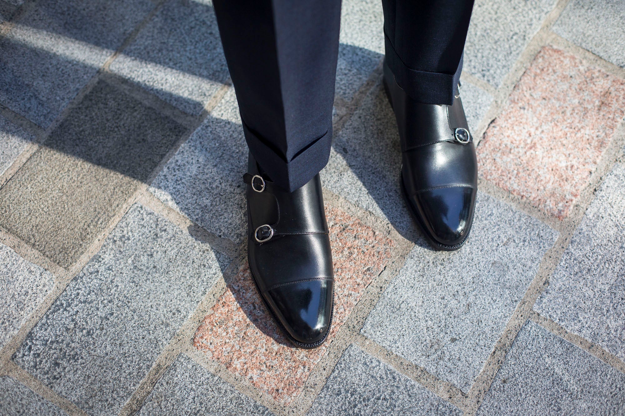 Kent - MTO - Black Calf-Made To Order Double Monkstrap Cap Toe-J.FitzPatrick Footwear