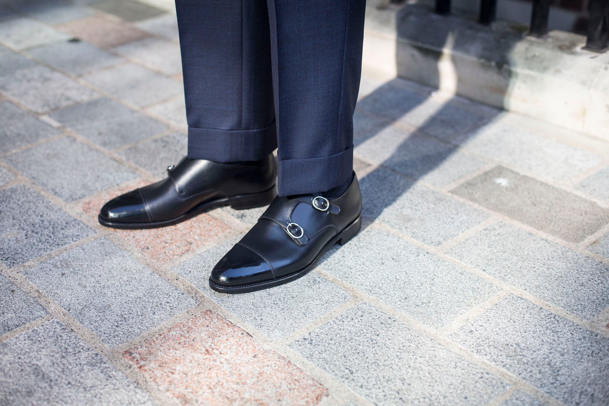 Kent - MTO - Black Calf-Made To Order Double Monkstrap Cap Toe-J.FitzPatrick Footwear