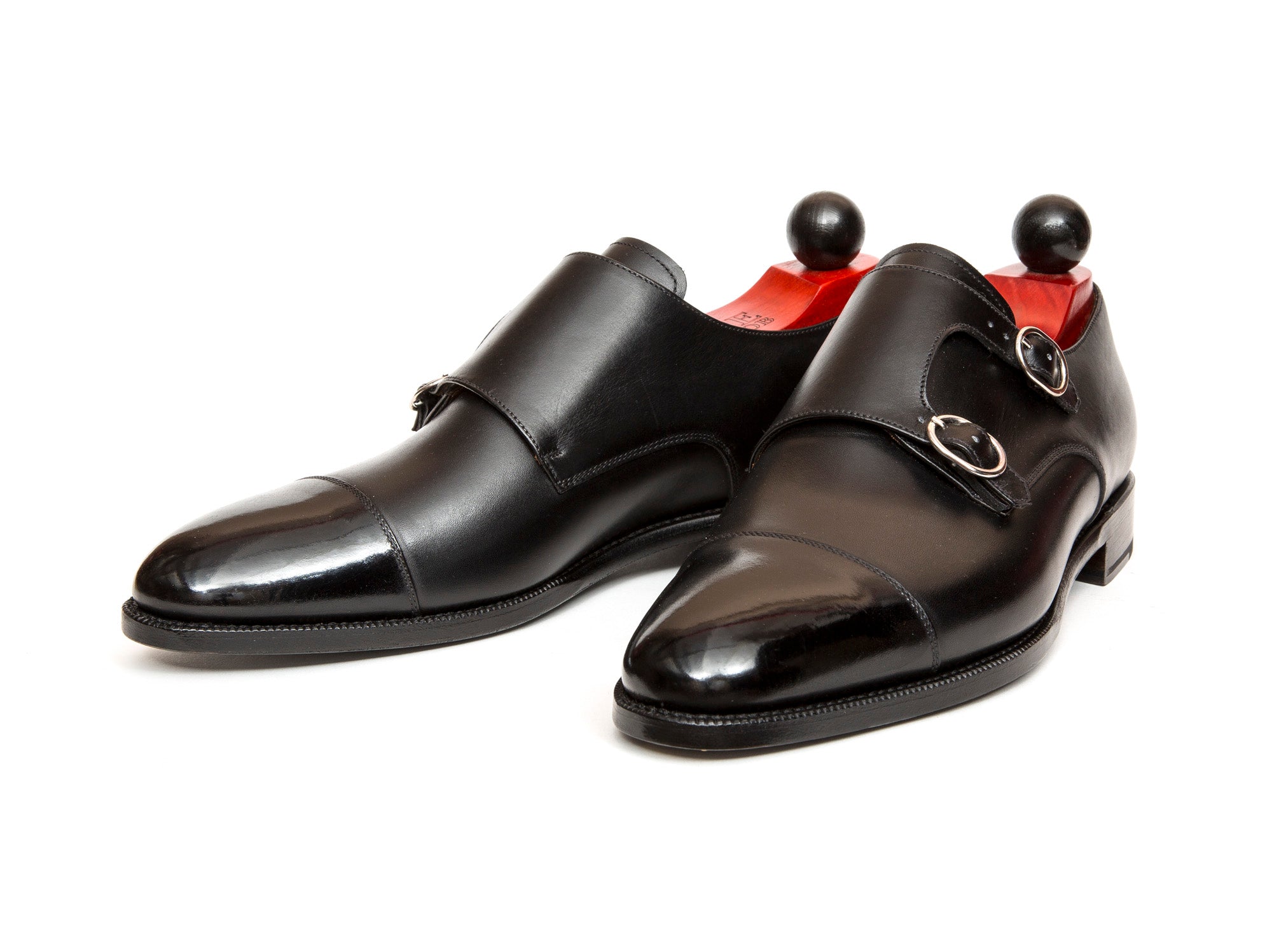 Kent - MTO - Black Calf-Made To Order Double Monkstrap Cap Toe-J.FitzPatrick Footwear